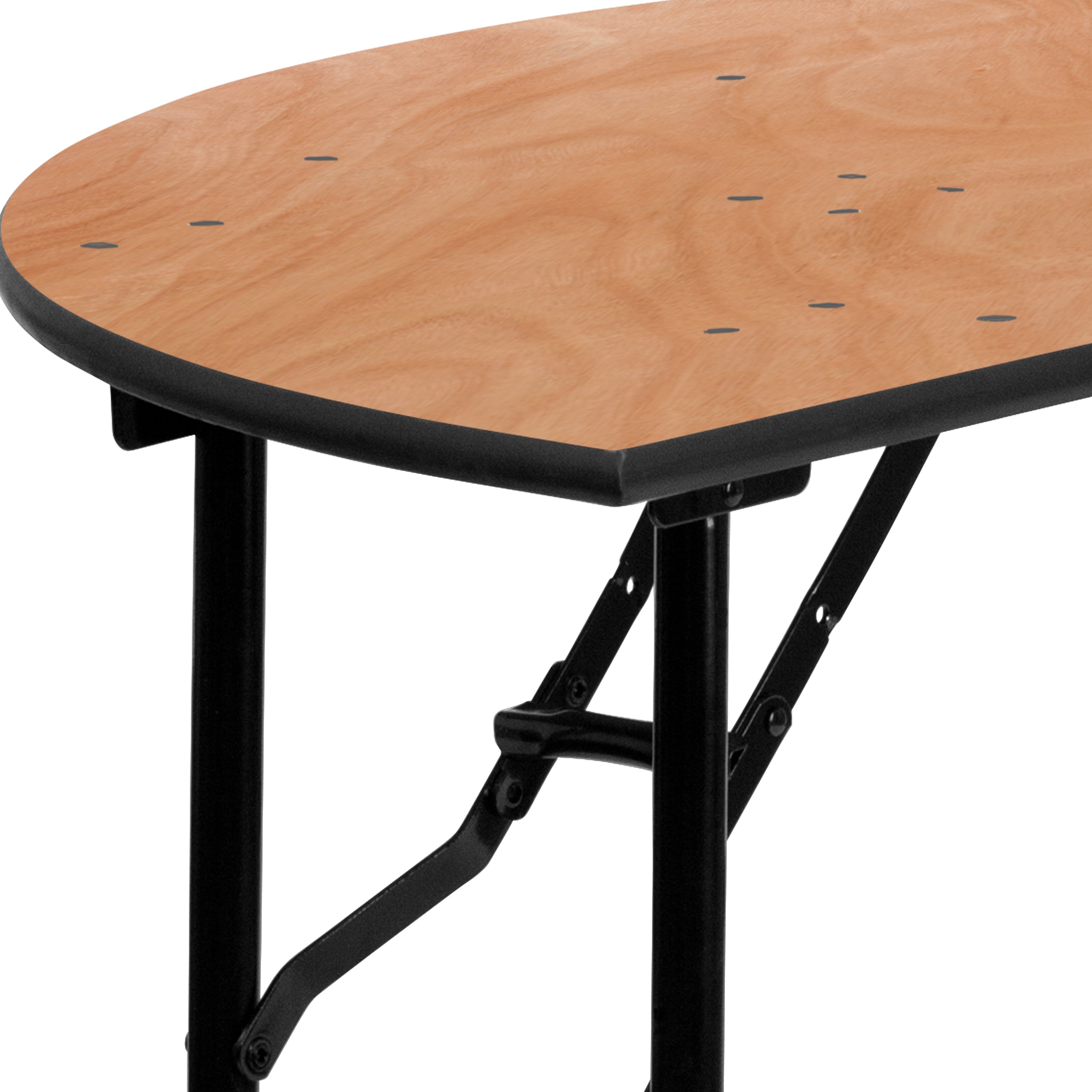 4-Foot Half-Round Wood Folding Banquet Table-Round Folding Table-Flash Furniture-Wall2Wall Furnishings