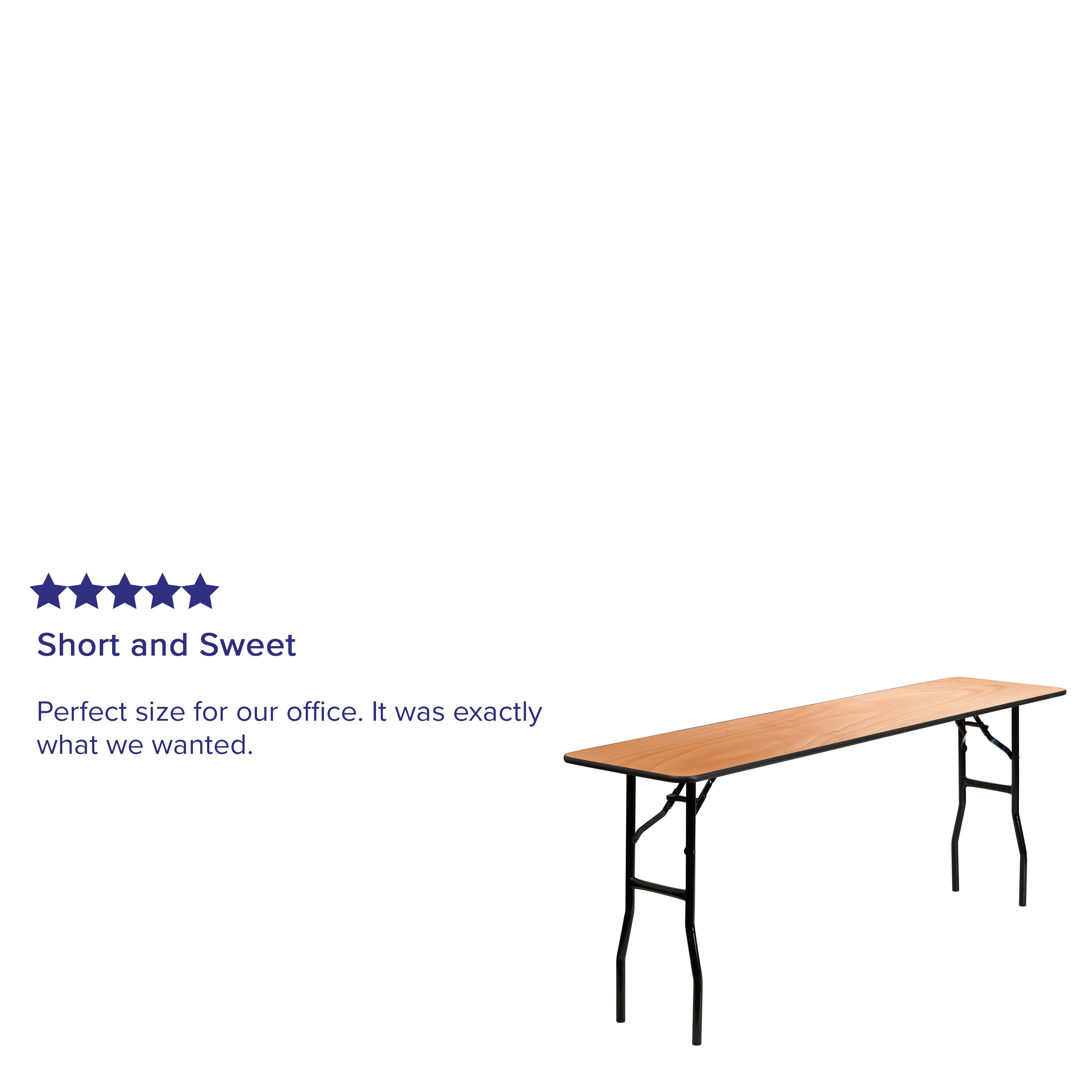 6-Foot Rectangular Wood Folding Training / Seminar Table with Smooth Clear Coated Finished Top-Rectangular Folding Table-Flash Furniture-Wall2Wall Furnishings