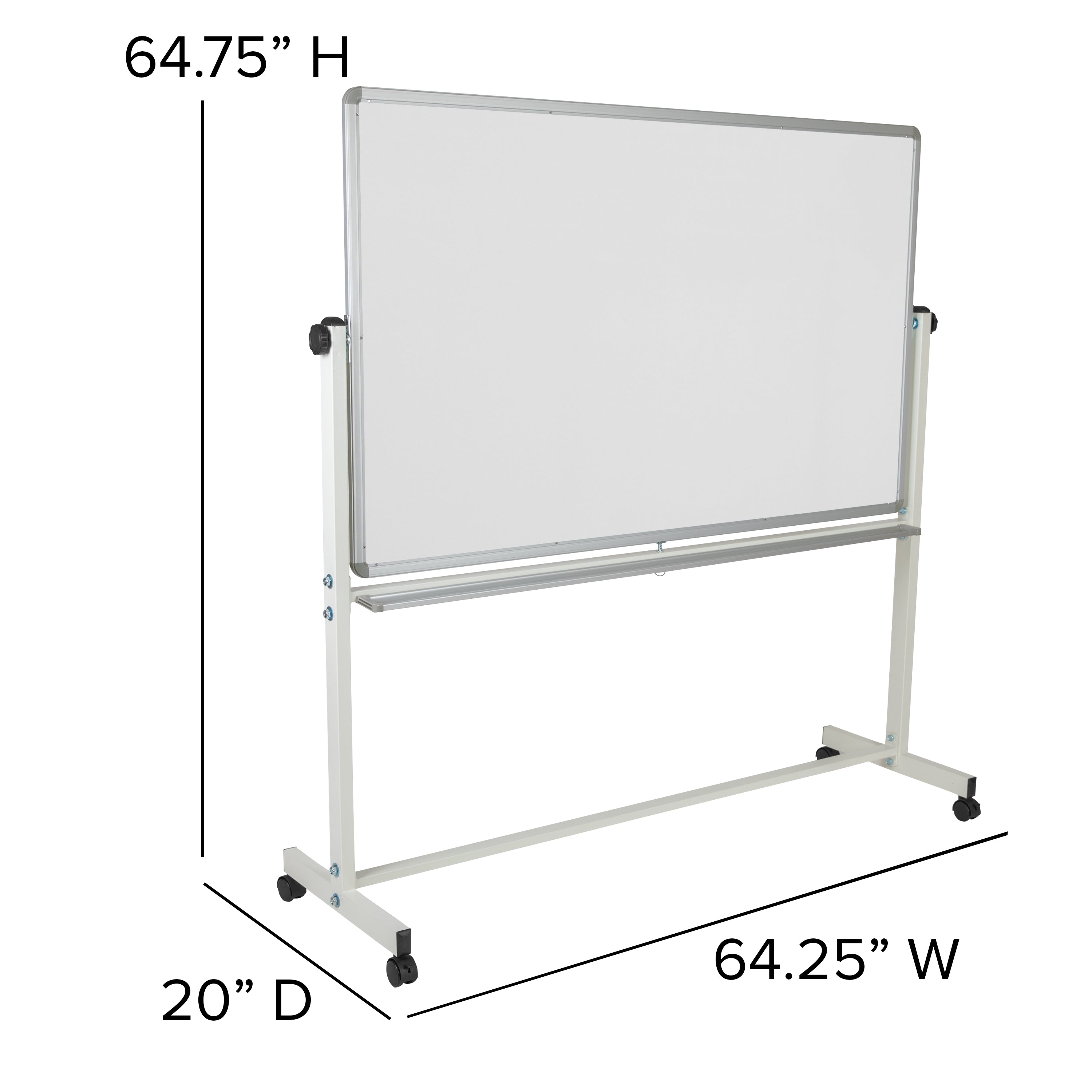 HERCULES Series Double-Sided Mobile White Board Stand with Pen Tray-Mobile Marker Boards-Flash Furniture-Wall2Wall Furnishings