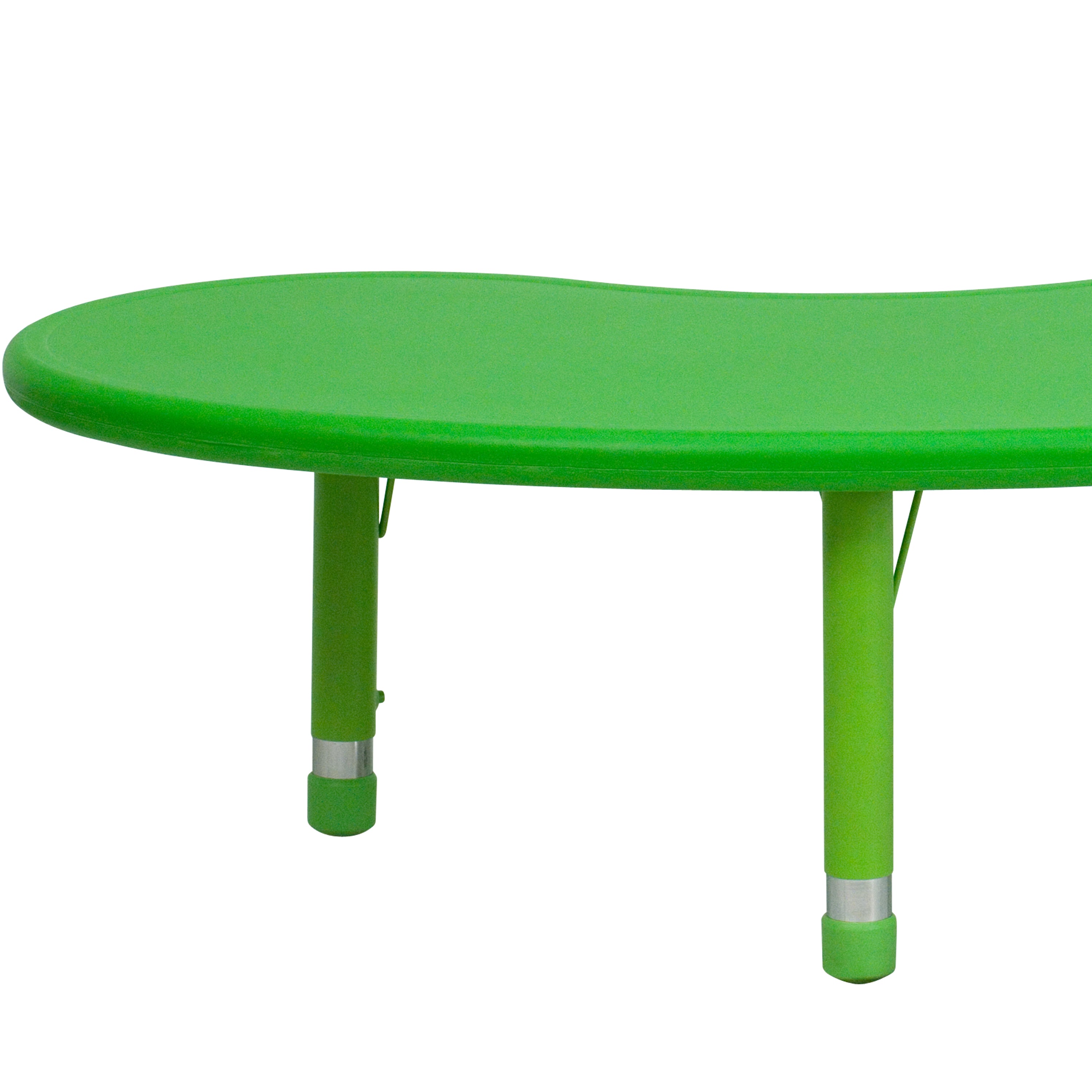 35"W x 65"L Half-Moon Plastic Height Adjustable Activity Table-Half-Moon Colorful Activity Table-Flash Furniture-Wall2Wall Furnishings