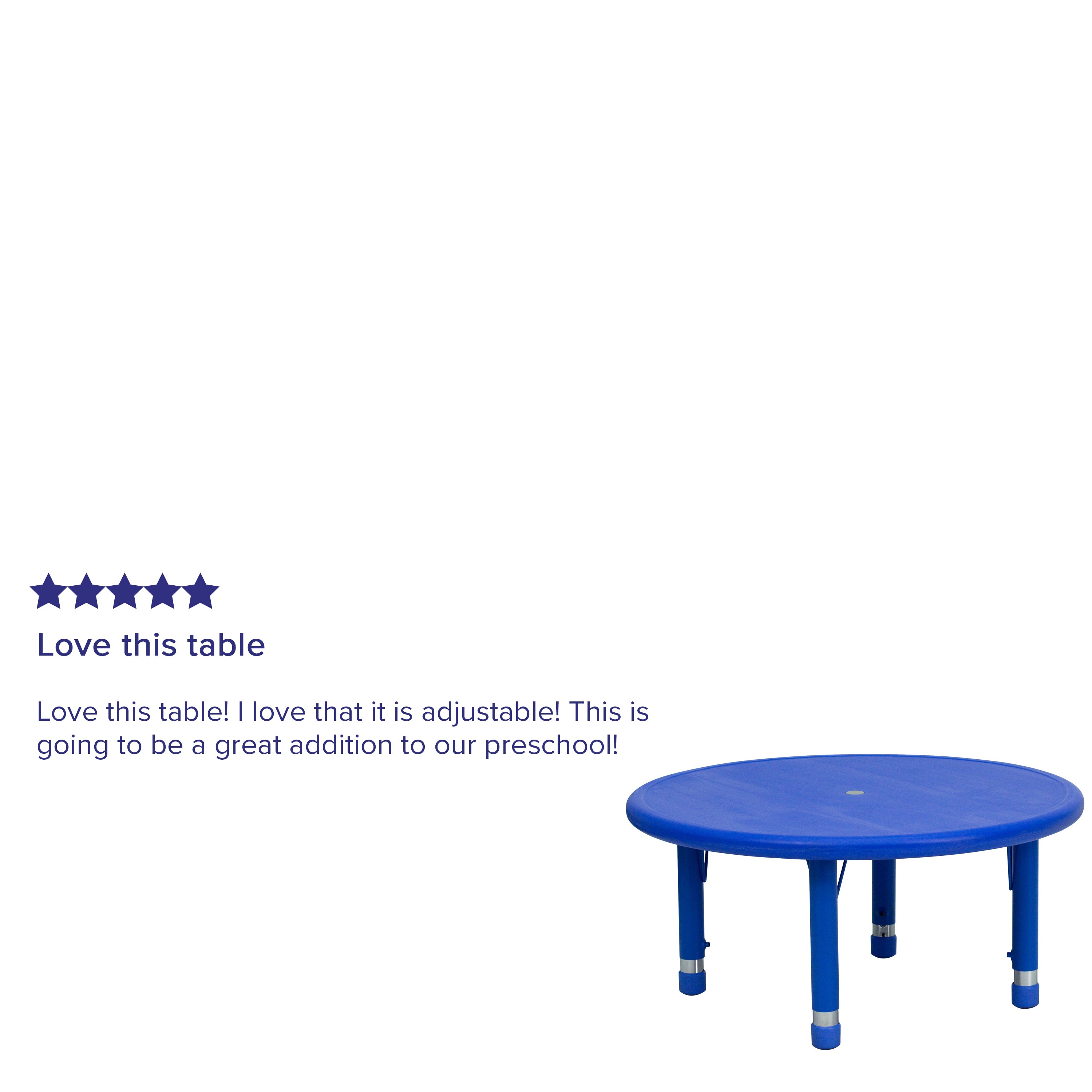 33" Round Plastic Height Adjustable Activity Table-Round Colorful Activity Table-Flash Furniture-Wall2Wall Furnishings