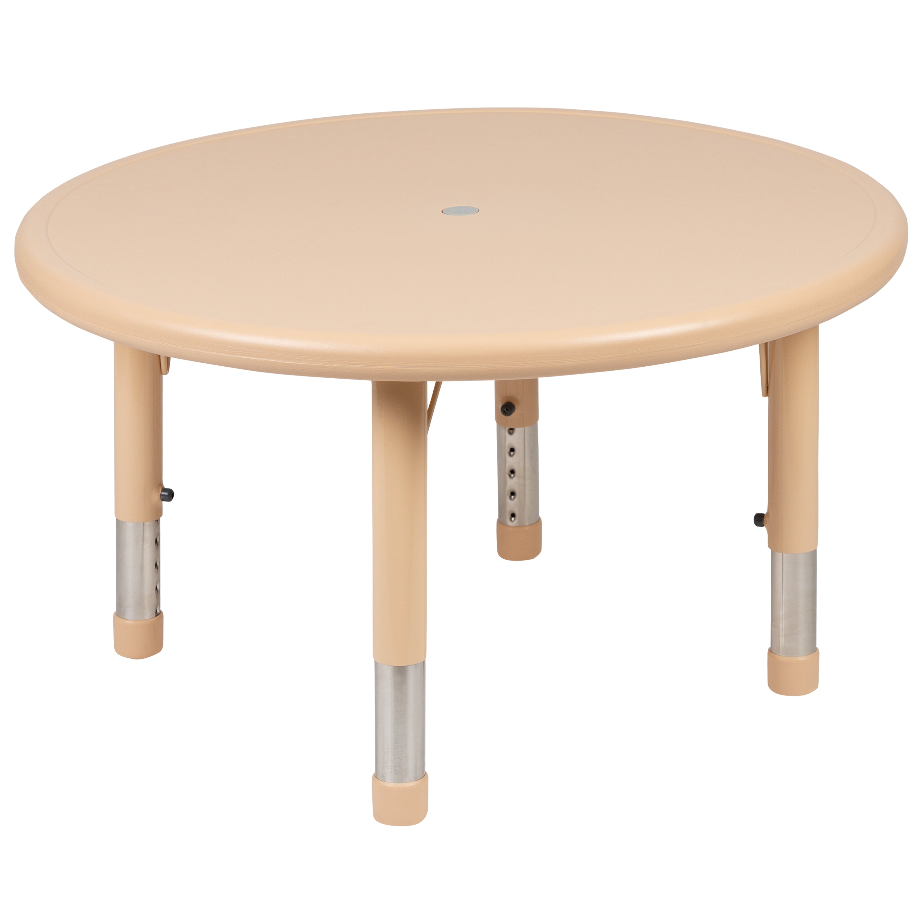 33" Round Plastic Height Adjustable Activity Table Set with 4 Chairs-Round Activity Table Set-Flash Furniture-Wall2Wall Furnishings