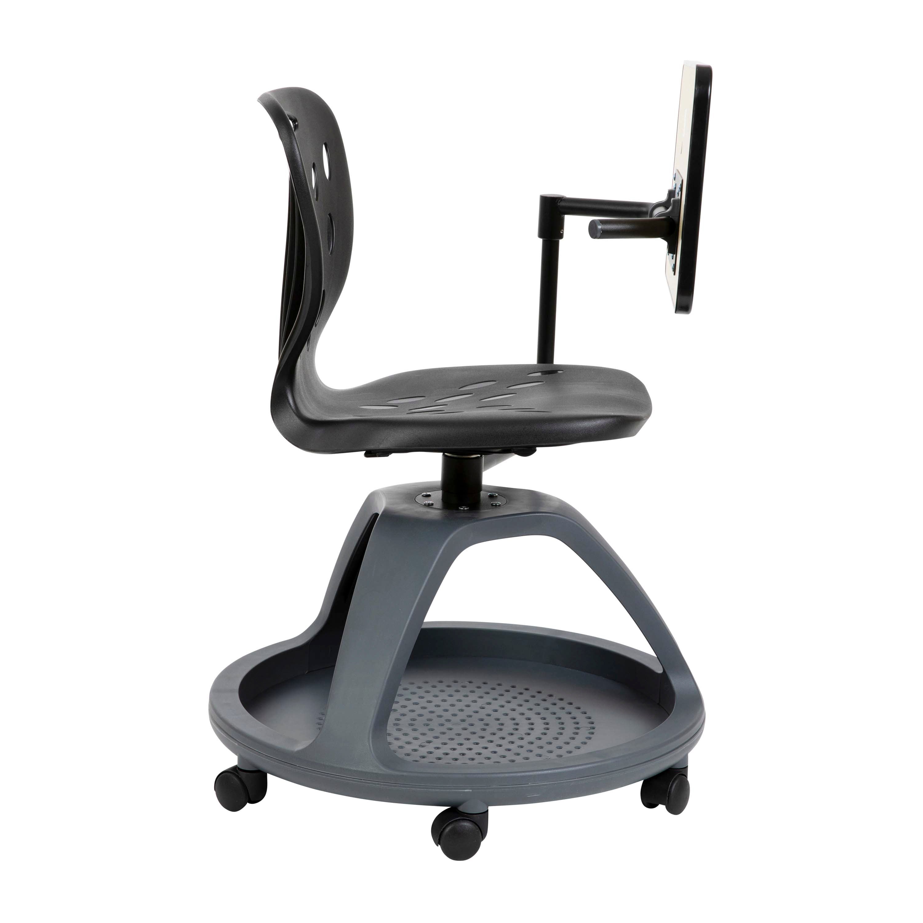 Mobile Desk Chair with 360 Degree Tablet Rotation and Under Seat Storage Cubby