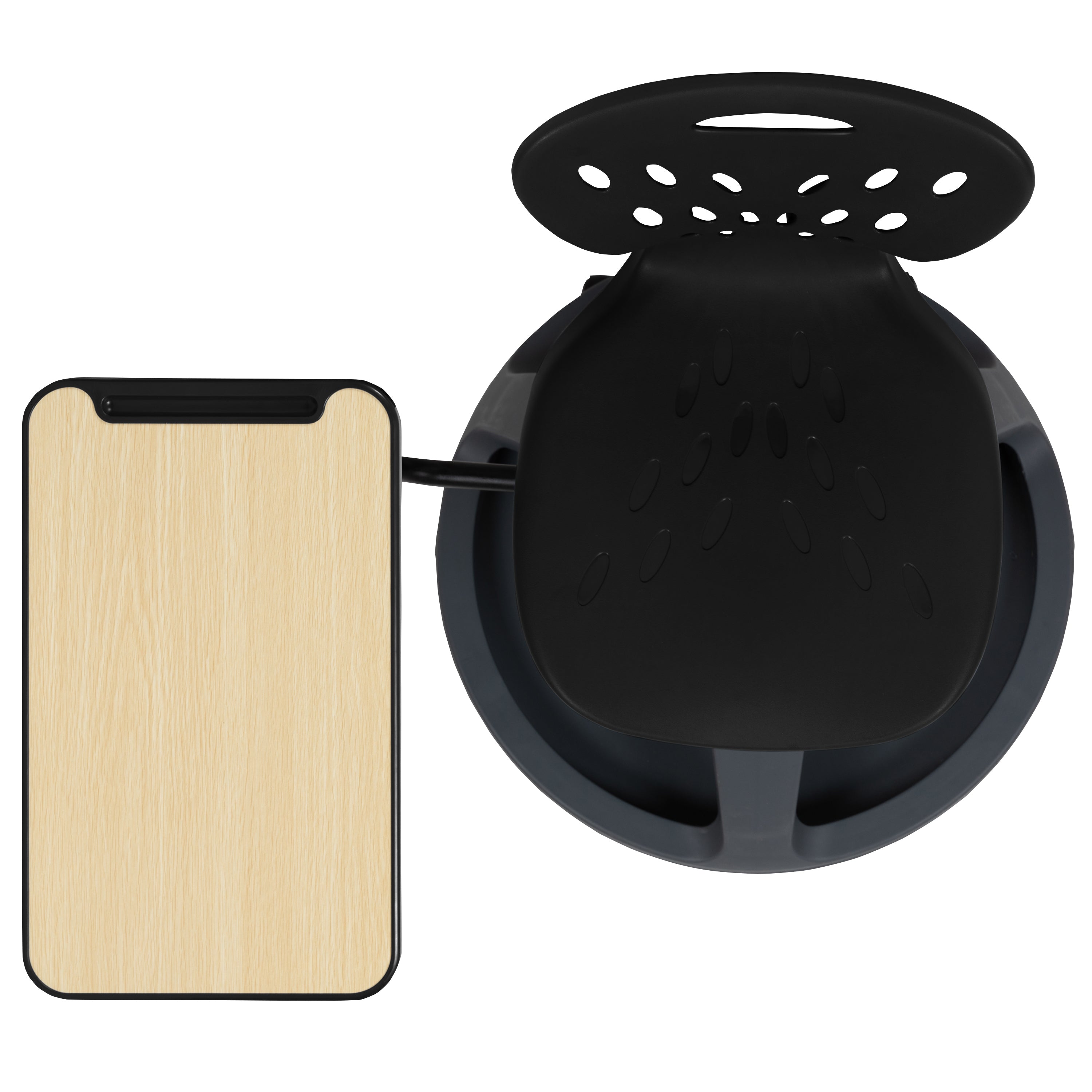 Mobile Desk Chair with 360 Degree Tablet Rotation and Under Seat Storage Cubby