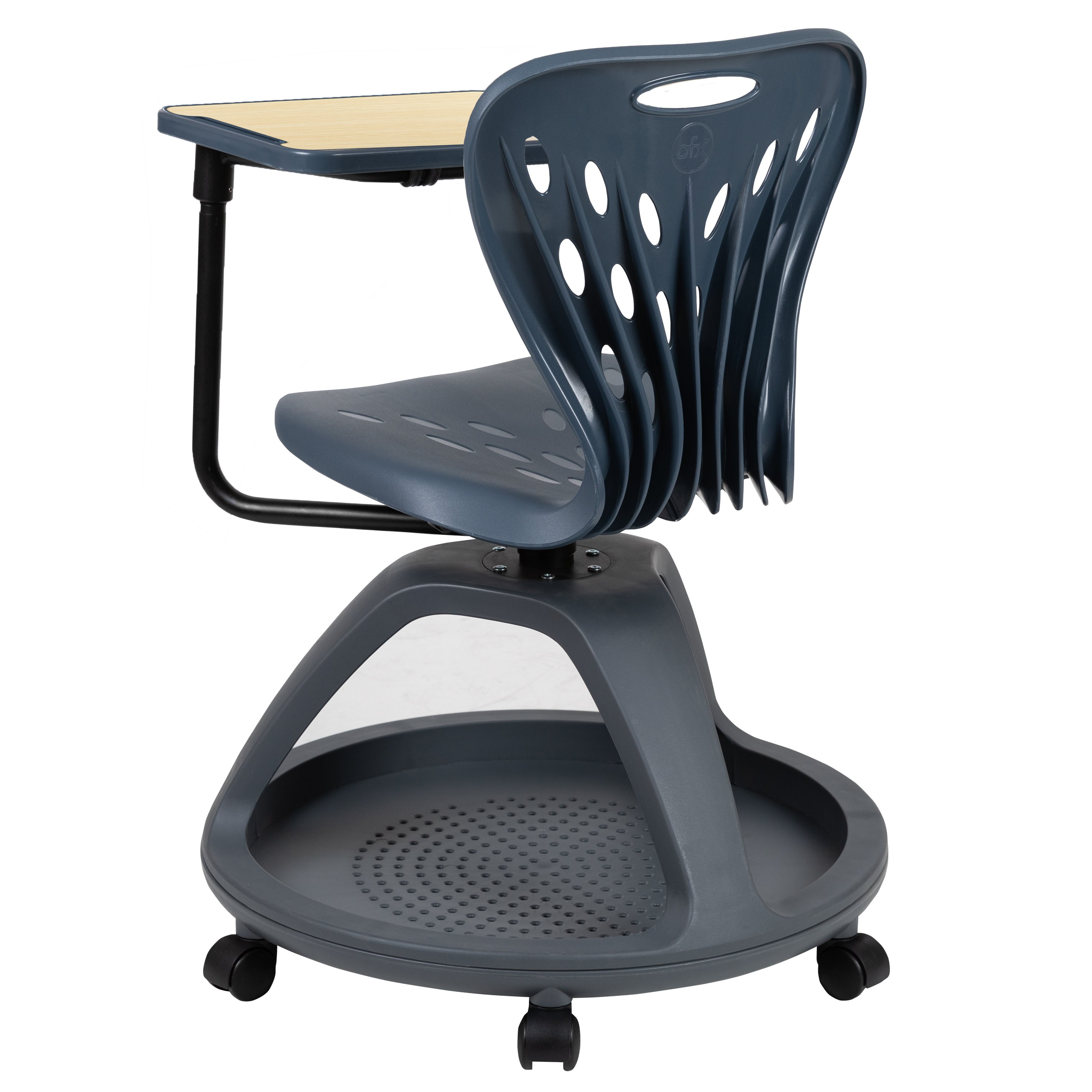 Mobile Desk Chair with 360 Degree Tablet Rotation and Under Seat Storage Cubby