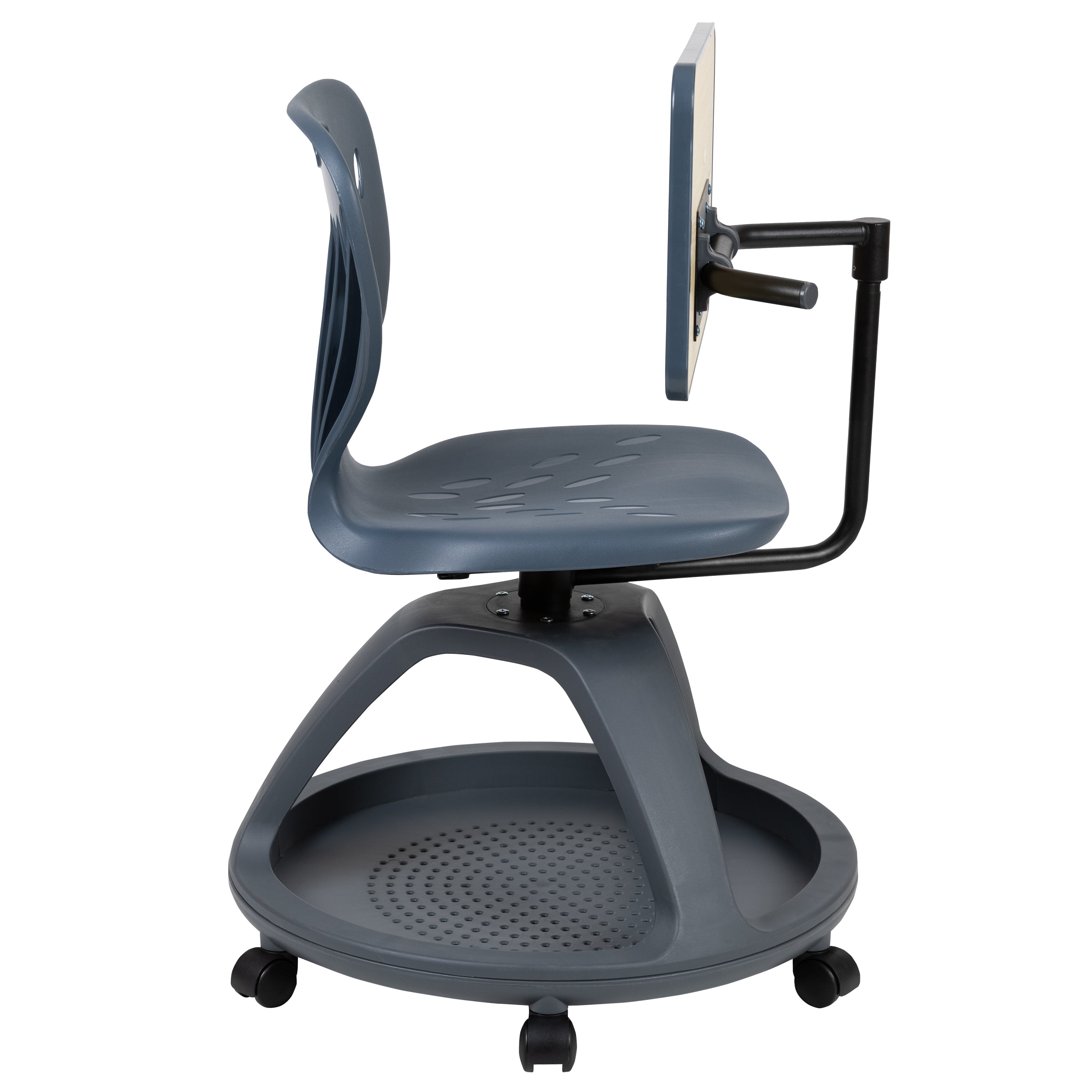 Mobile Desk Chair with 360 Degree Tablet Rotation and Under Seat Storage Cubby