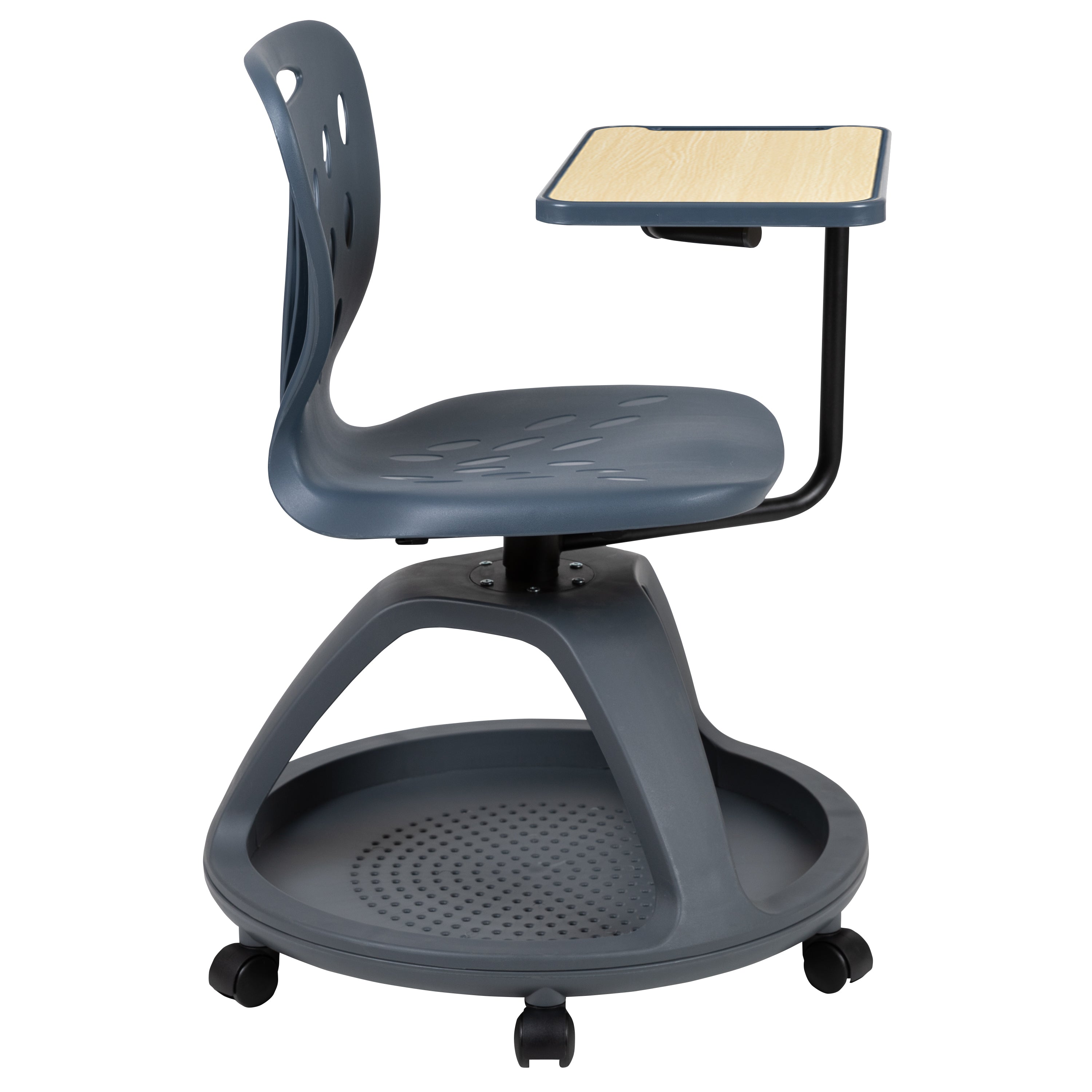 Mobile Desk Chair with 360 Degree Tablet Rotation and Under Seat Storage Cubby