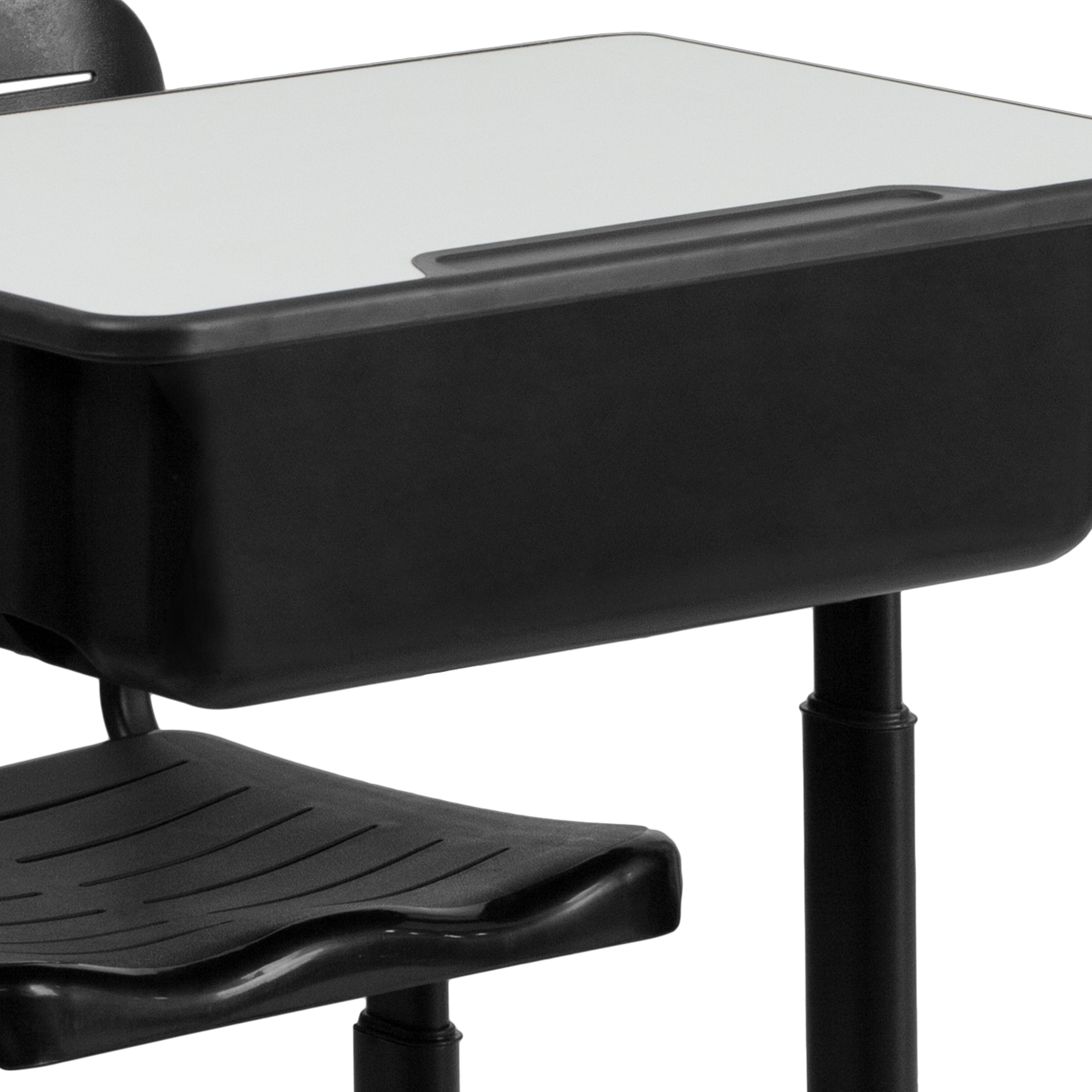 Adjustable Height Student Desk and Chair with Pedestal Frame