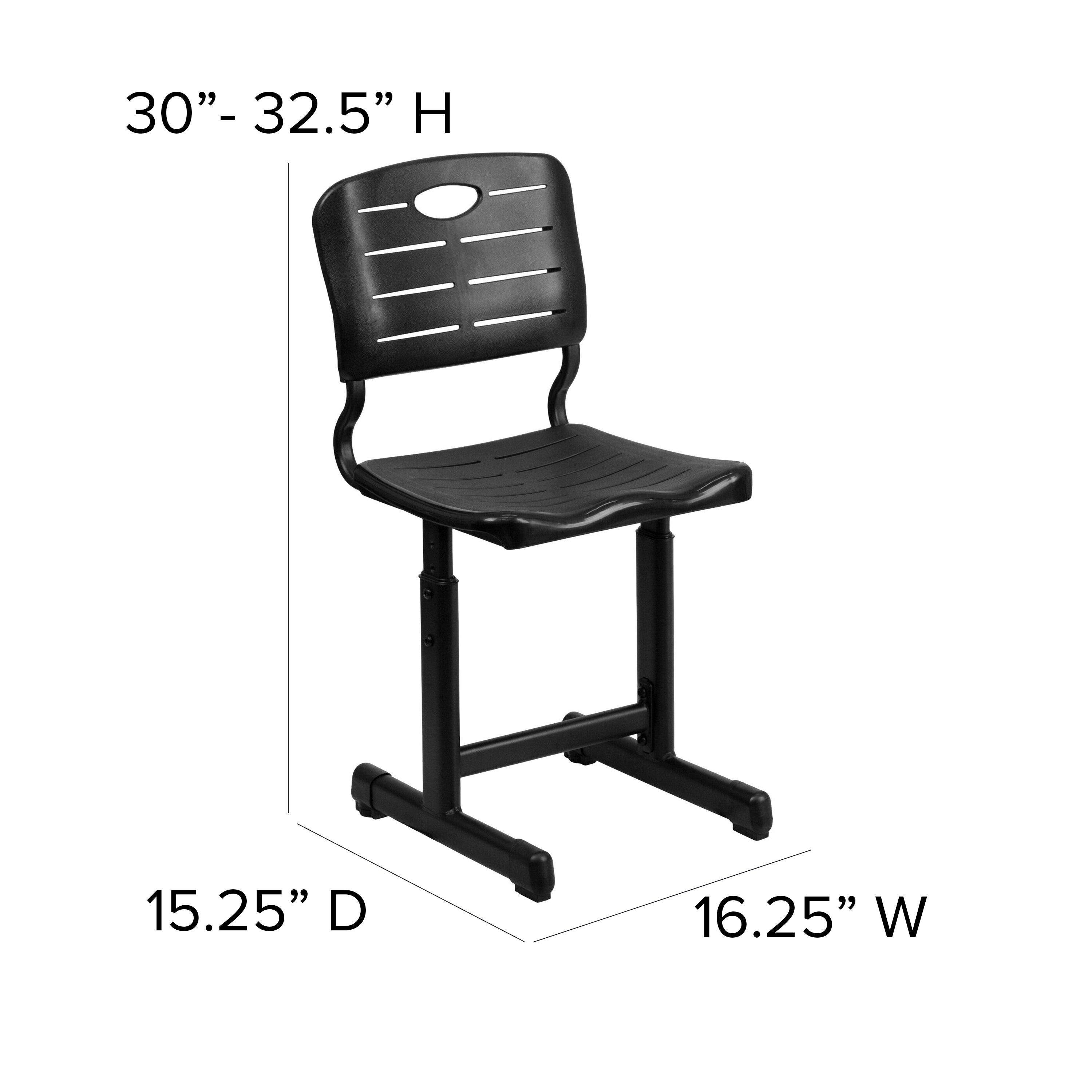Adjustable Height Student Chair with Pedestal Frame-Student Desk Chair-Flash Furniture-Wall2Wall Furnishings