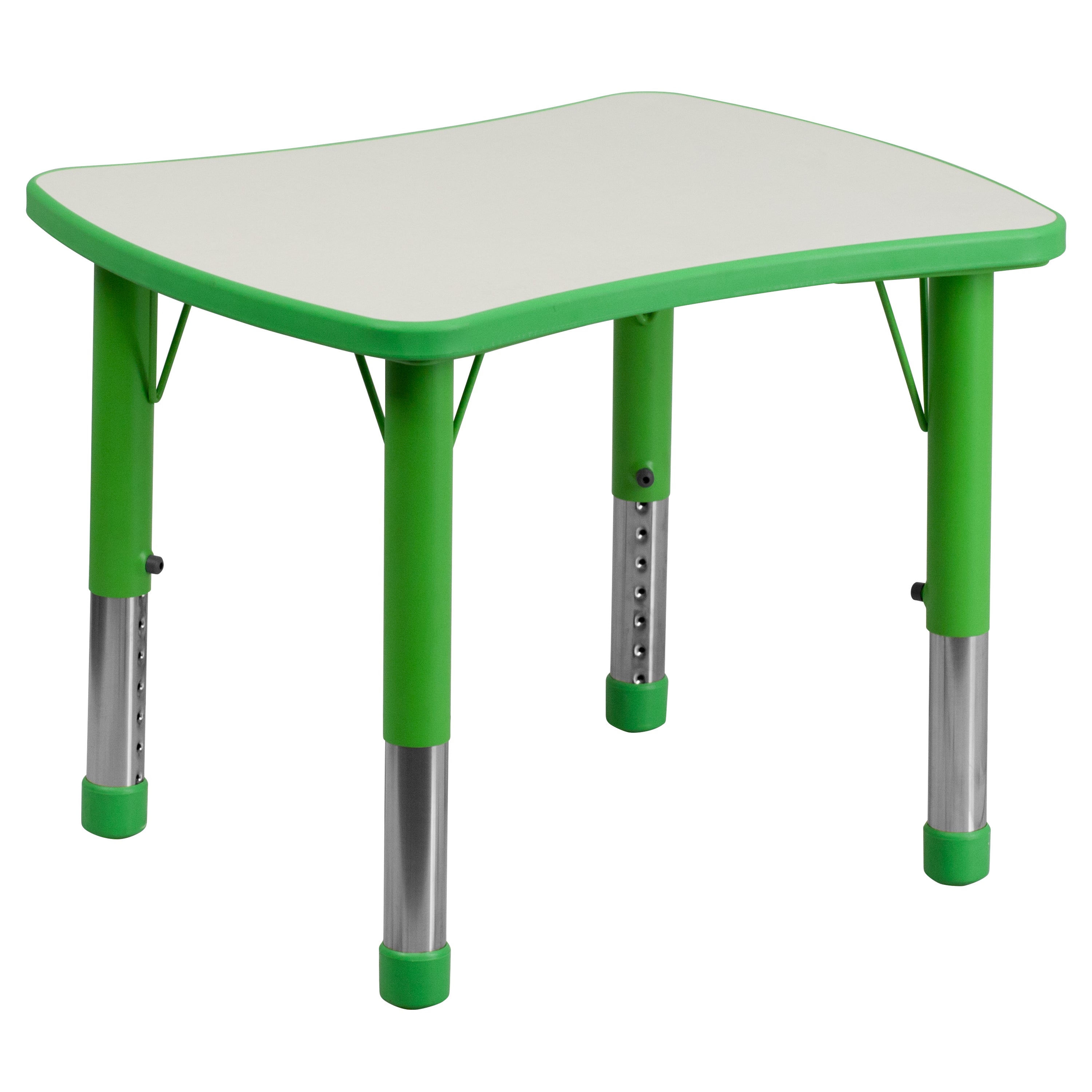 21.875"W x 26.625"L Rectangular Plastic Height Adjustable Activity Table-Rectangular Colorful Activity Table-Flash Furniture-Wall2Wall Furnishings