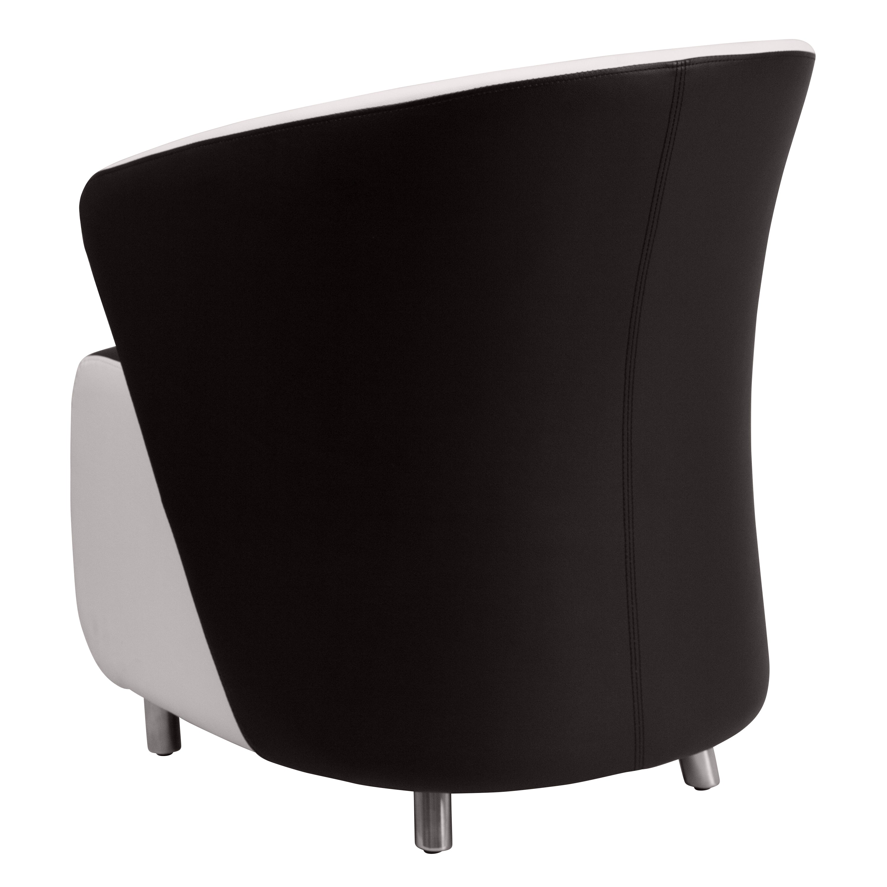 LeatherSoft Curved Barrel Back Lounge Chair-Reception Chair-Flash Furniture-Wall2Wall Furnishings