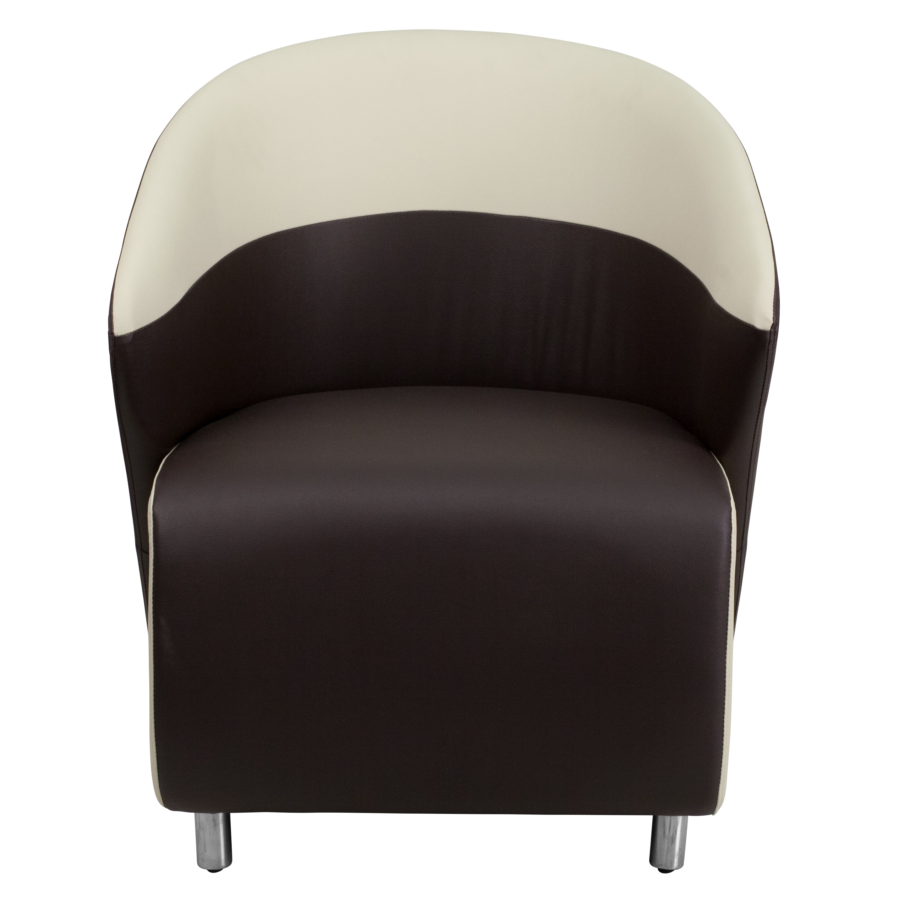 LeatherSoft Curved Barrel Back Lounge Chair-Reception Chair-Flash Furniture-Wall2Wall Furnishings