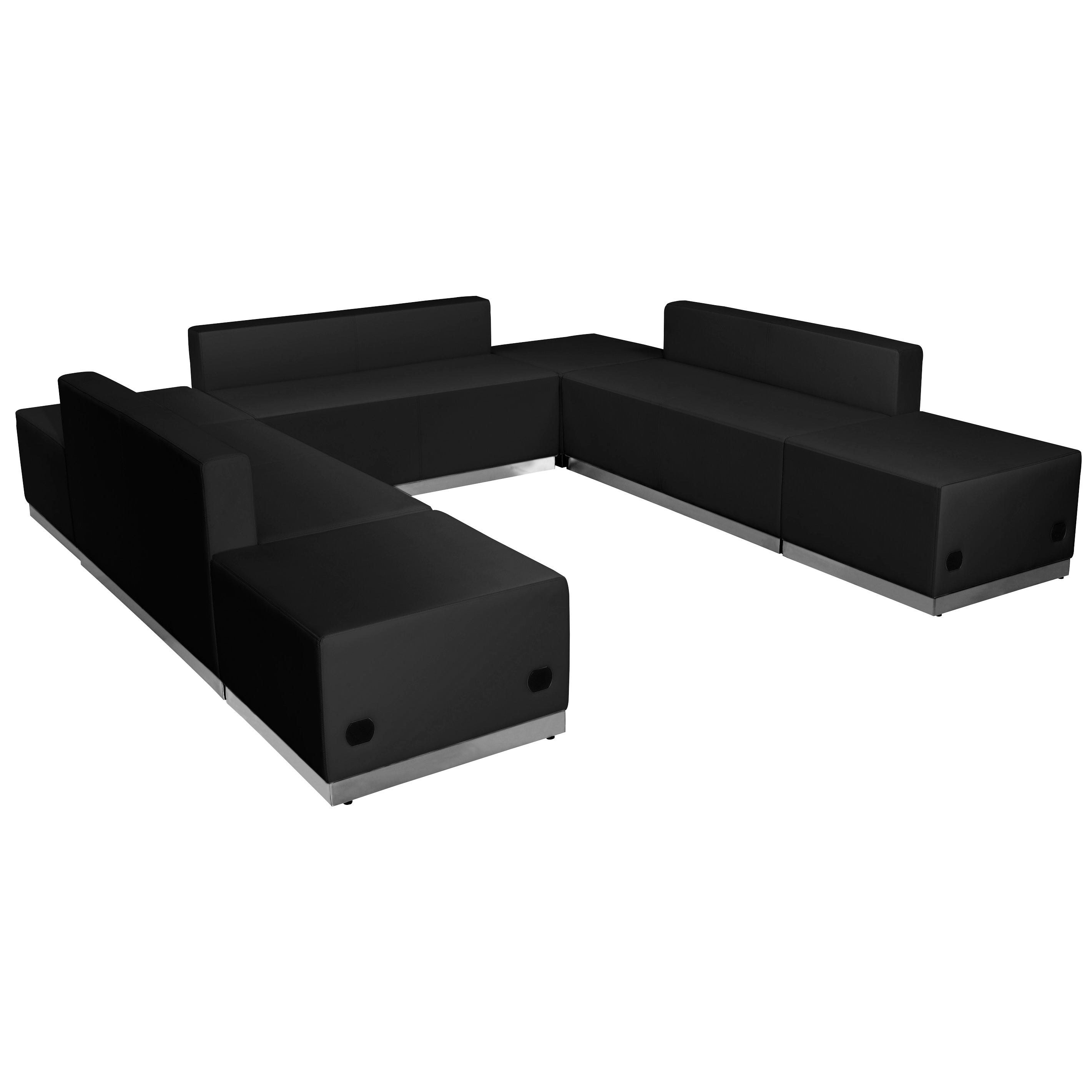 HERCULES Alon Series LeatherSoft Reception Configuration, 7 Pieces-Modular Reception Set-Flash Furniture-Wall2Wall Furnishings