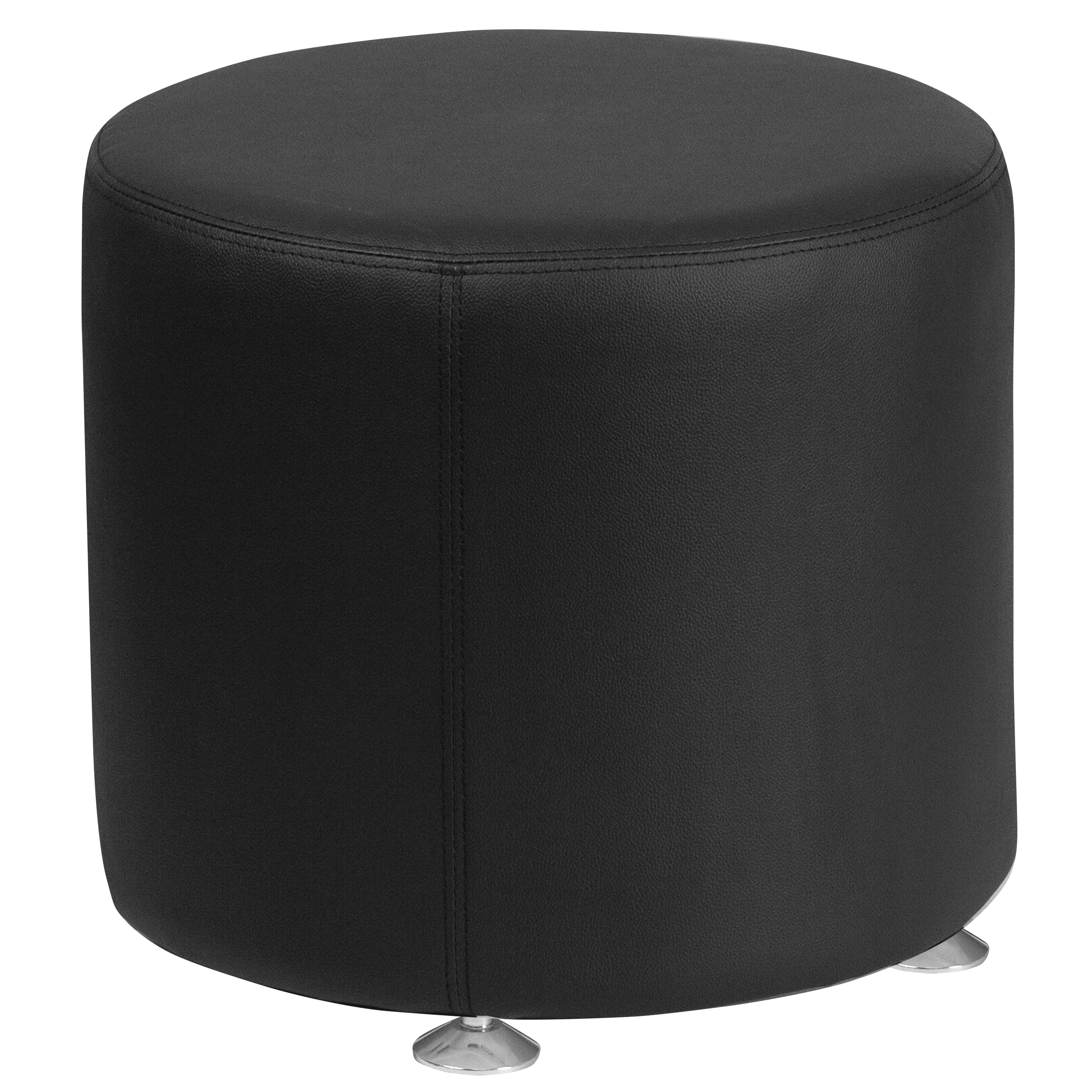 HERCULES Alon Series LeatherSoft 18'' Round Ottoman-Modular Reception - Ottoman-Flash Furniture-Wall2Wall Furnishings