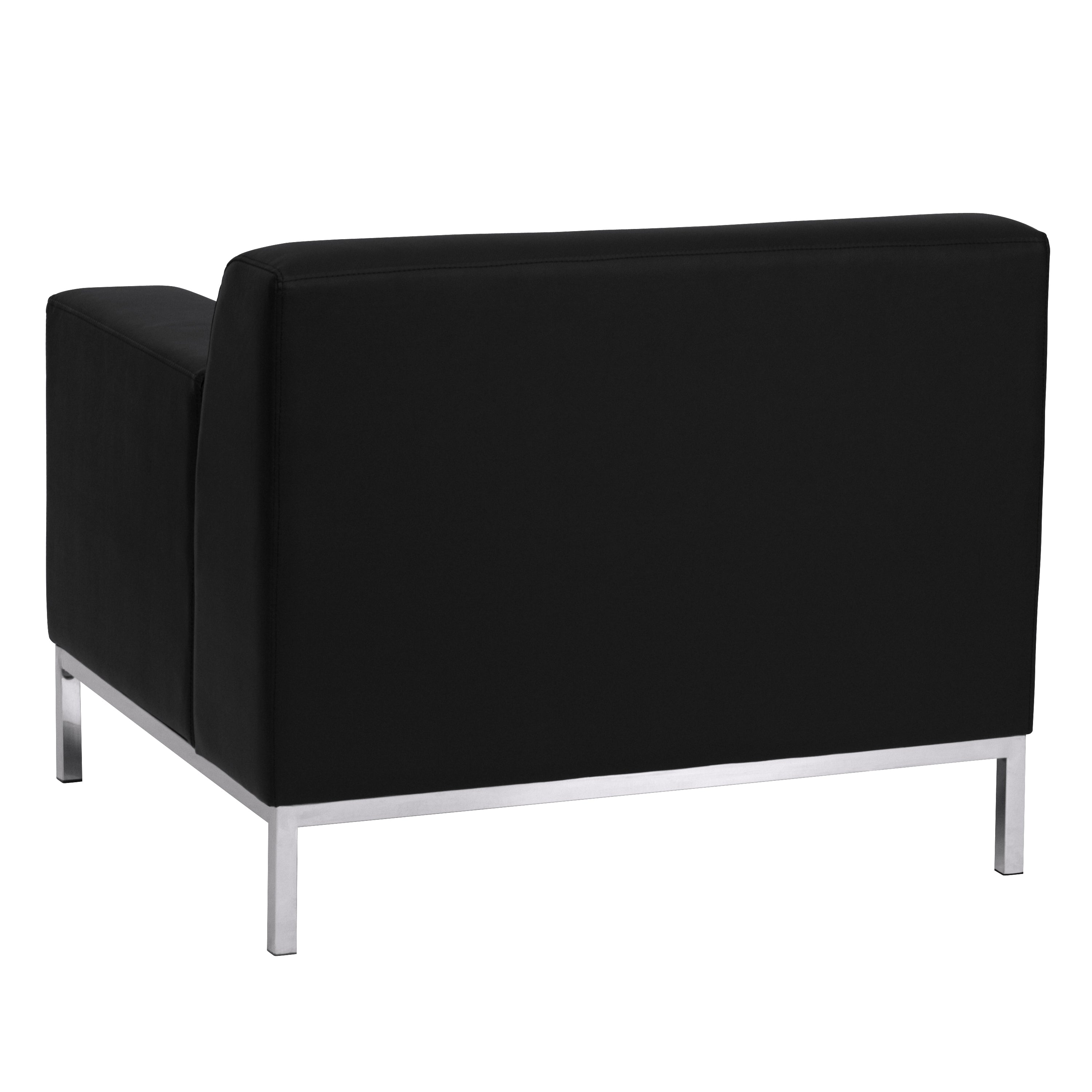 HERCULES Definity Series Contemporary LeatherSoft Chair with Line Stitching and Integrated Stainless Steel Frame-Reception Chair-Flash Furniture-Wall2Wall Furnishings