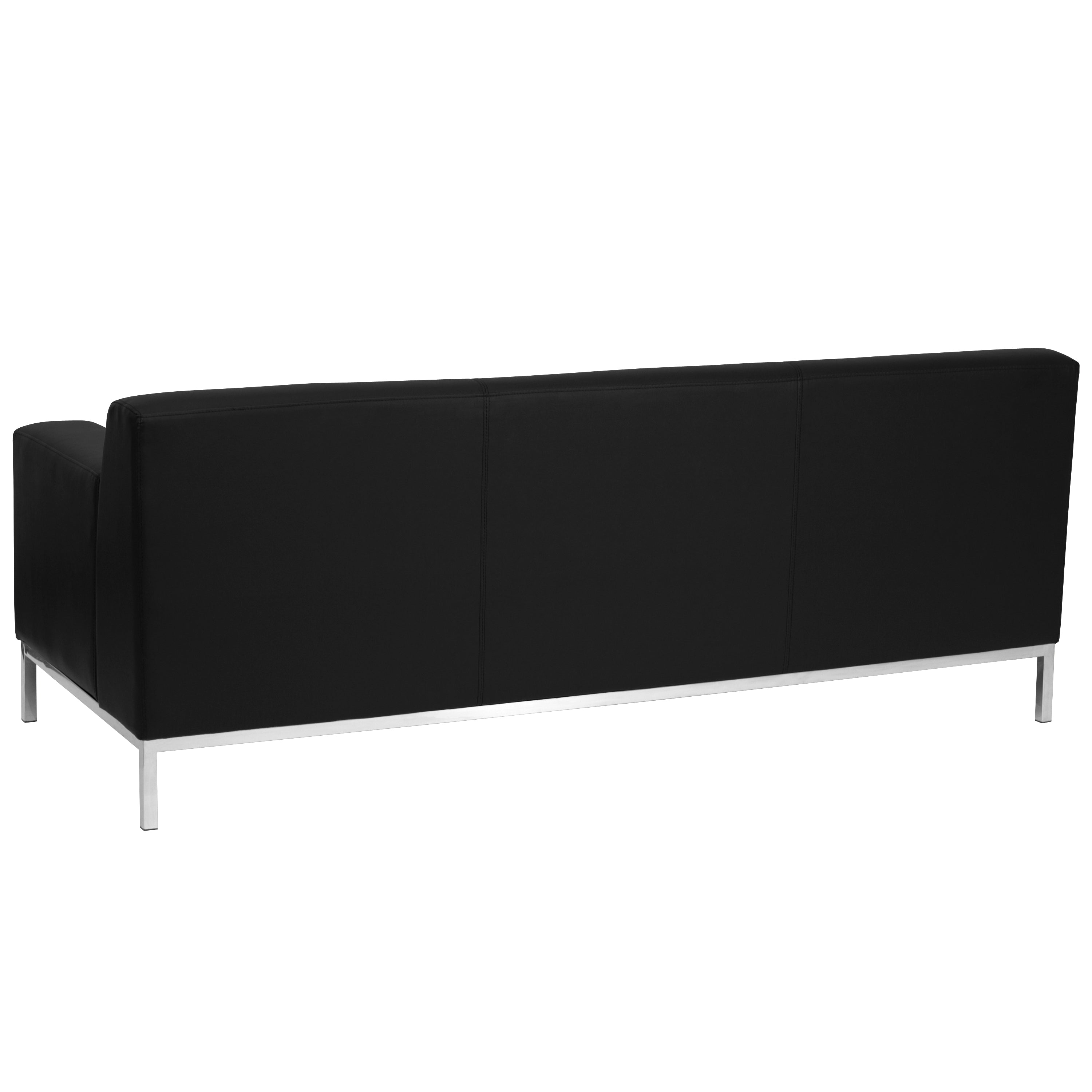 HERCULES Definity Series Contemporary LeatherSoft Sofa with Line Stitching and Integrated Stainless Steel Frame-Reception Sofa-Flash Furniture-Wall2Wall Furnishings