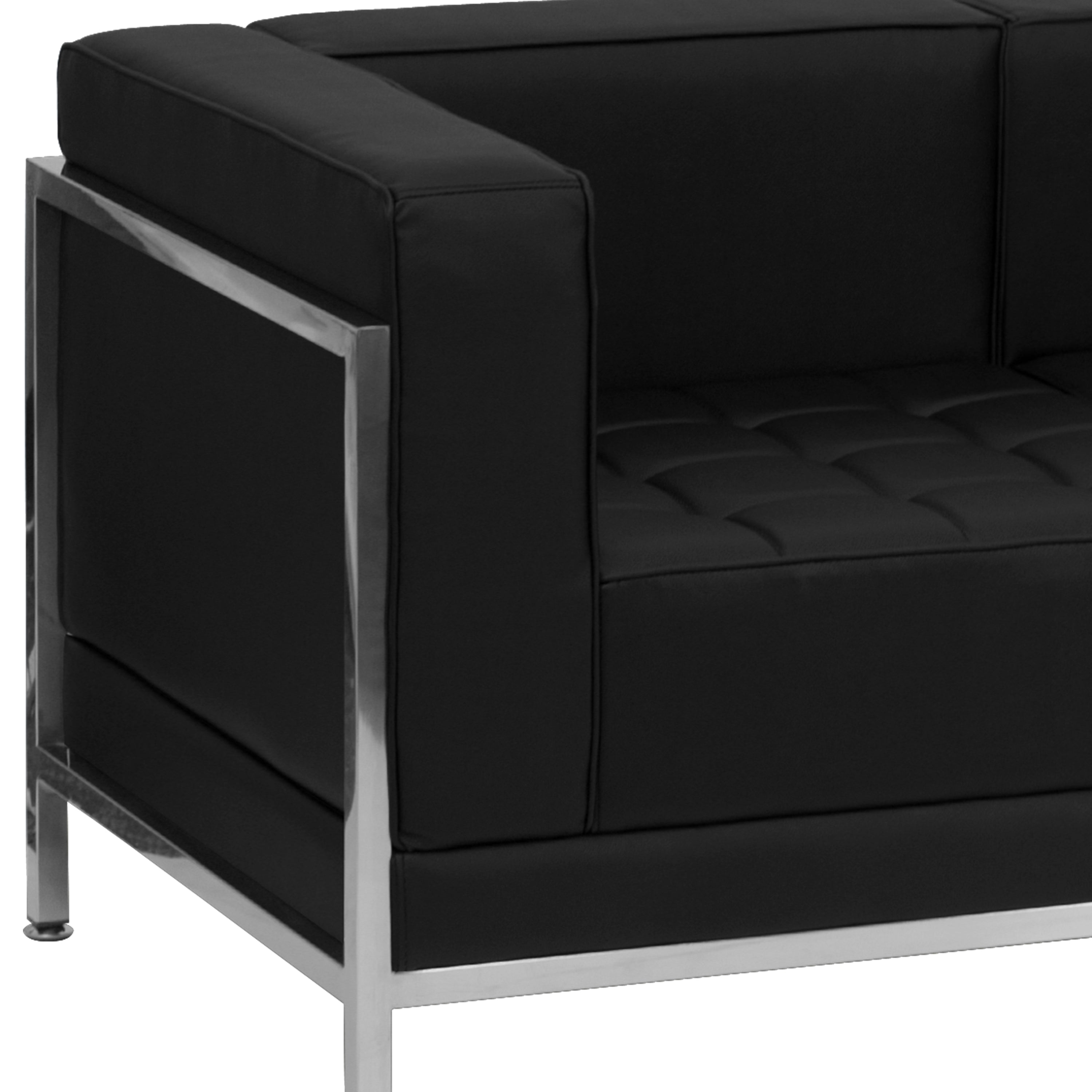 HERCULES Imagination Series Contemporary LeatherSoft Modular Loveseat with Quilted Tufted Seat and Encasing Frame-Modular Reception Loveseat-Flash Furniture-Wall2Wall Furnishings
