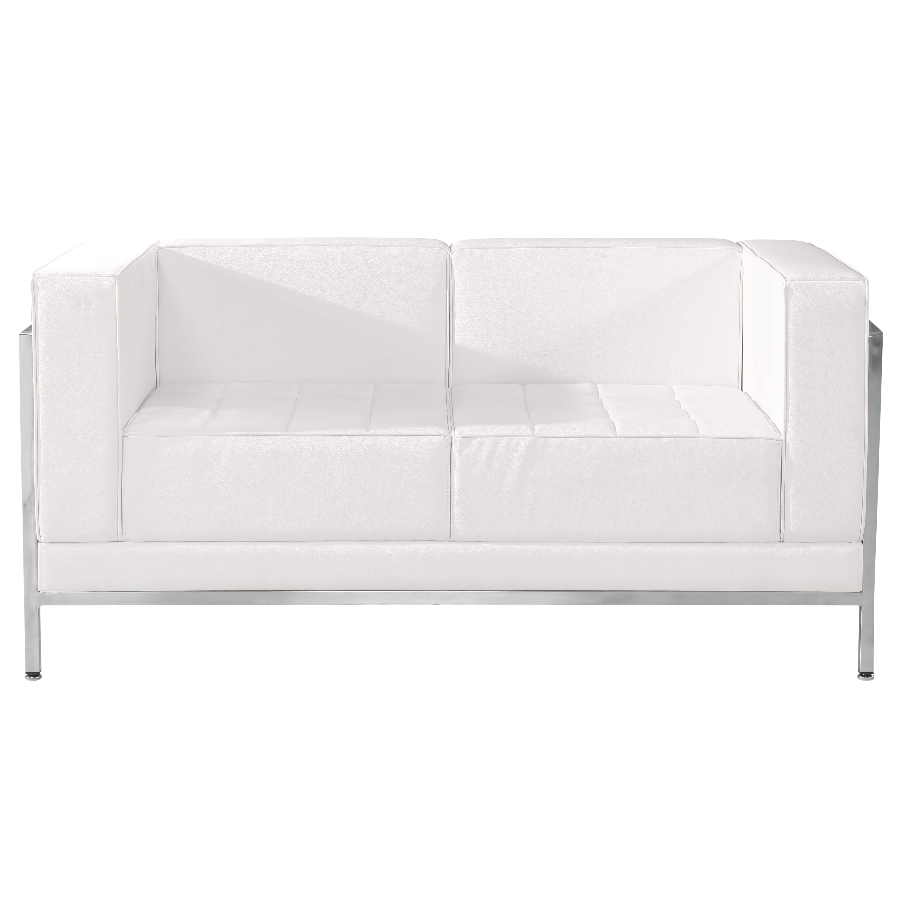 HERCULES Imagination Series Contemporary LeatherSoft Modular Loveseat with Quilted Tufted Seat and Encasing Frame-Modular Reception Loveseat-Flash Furniture-Wall2Wall Furnishings