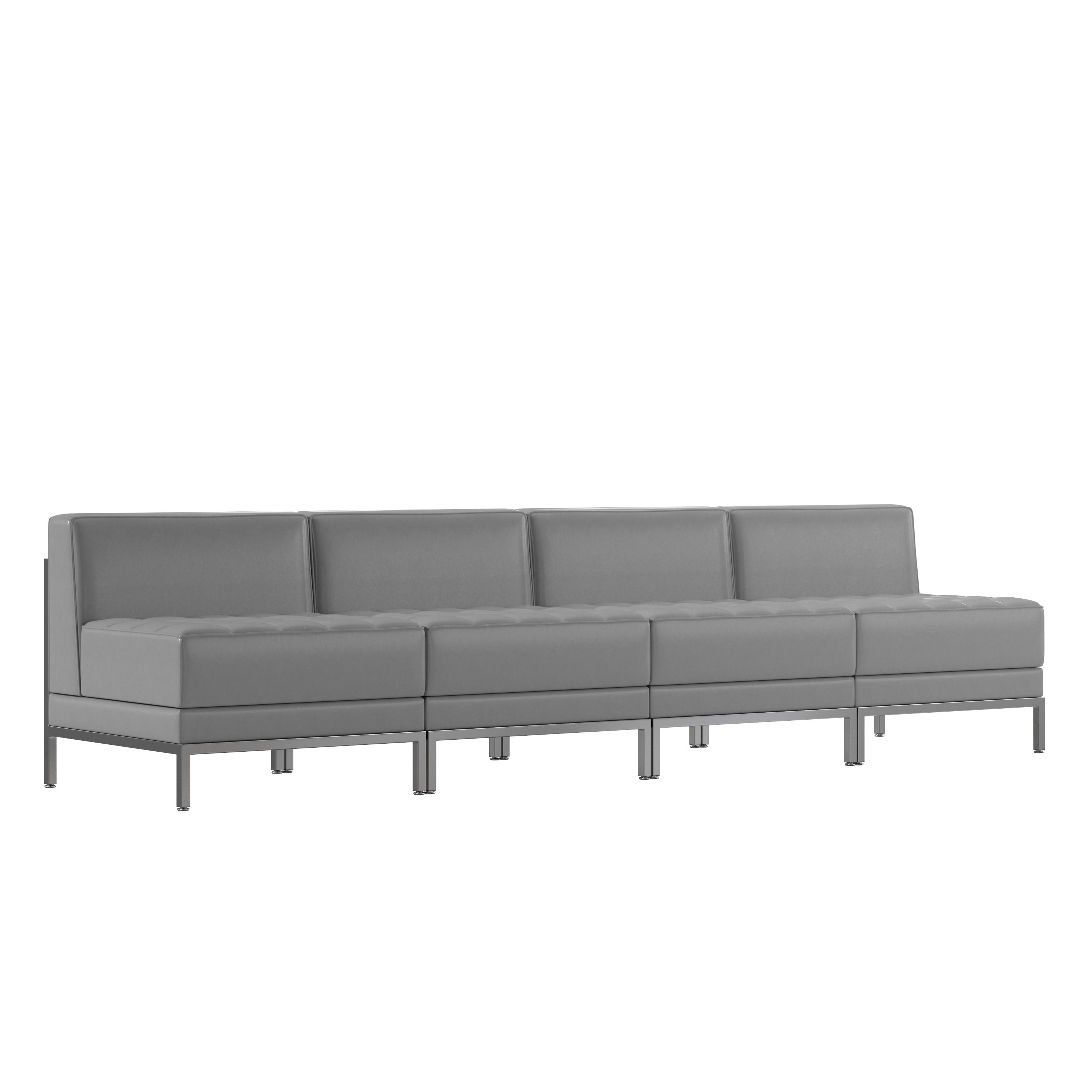 HERCULES Imagination Series LeatherSoft Lounge Set, 4 Pieces-Guest & Reception Bench-Flash Furniture-Wall2Wall Furnishings