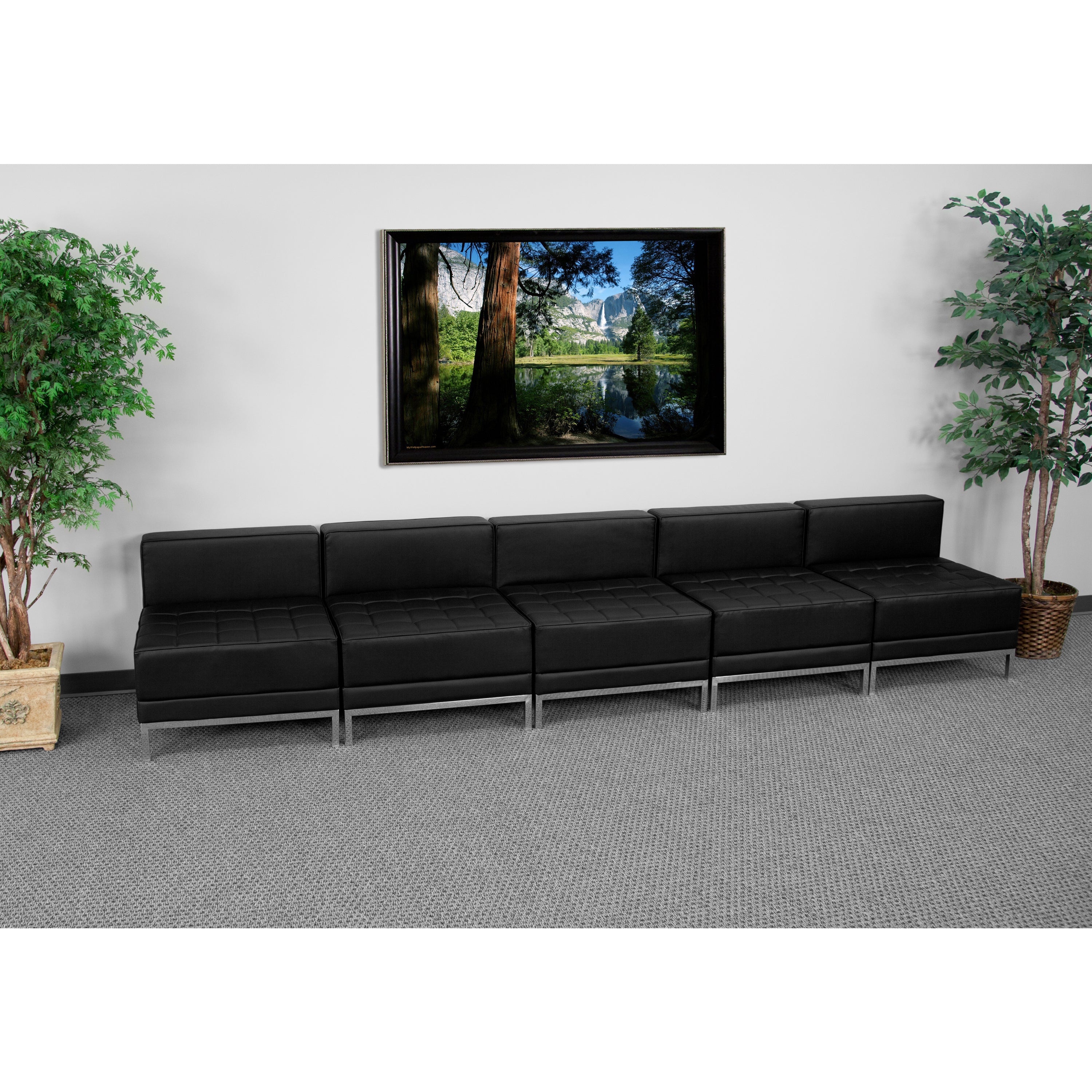 HERCULES Imagination Series LeatherSoft Lounge Set, 5 Pieces-Guest & Reception Bench-Flash Furniture-Wall2Wall Furnishings