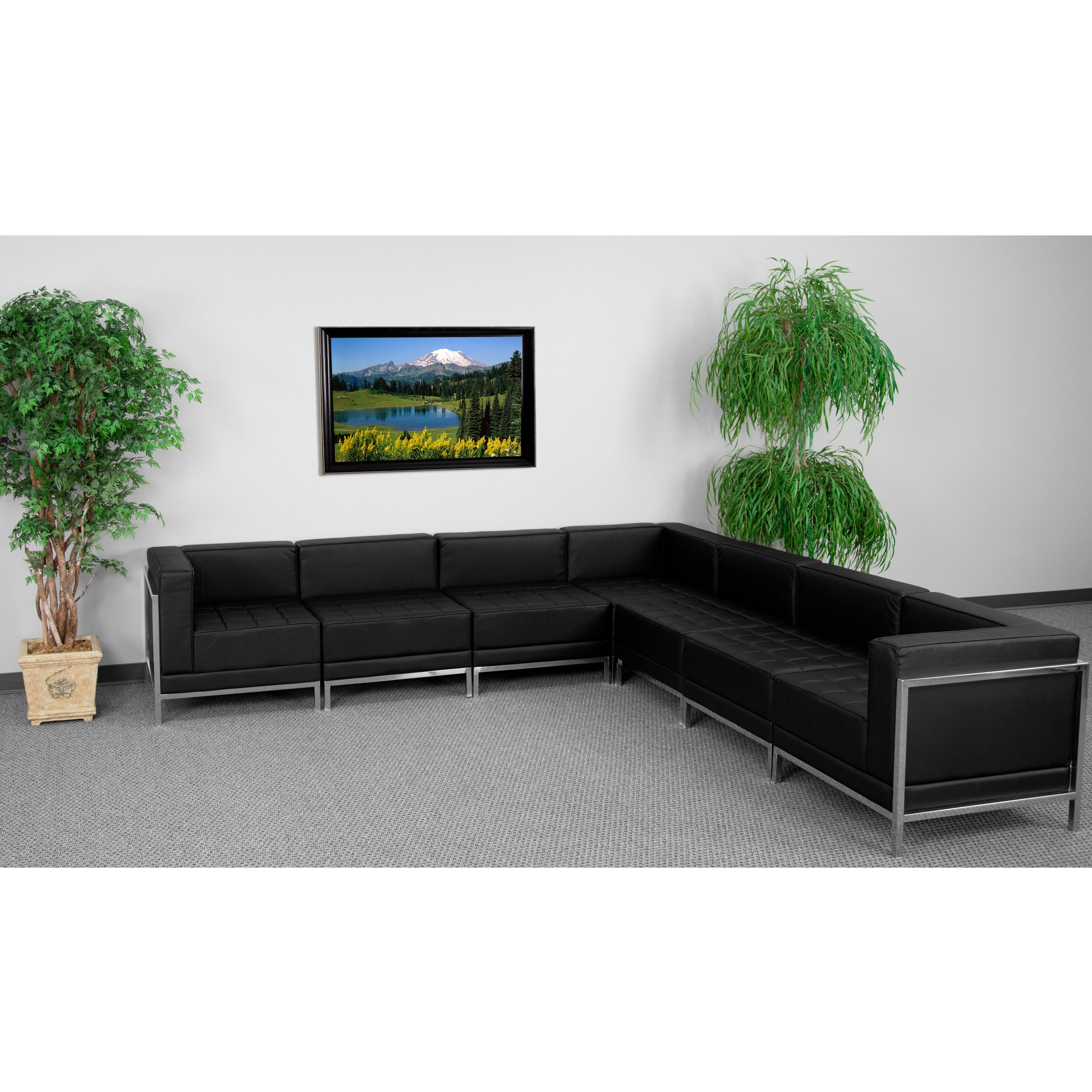 HERCULES Imagination Series LeatherSoft Sectional Configuration, 7 Pieces-Modular Reception Set-Flash Furniture-Wall2Wall Furnishings