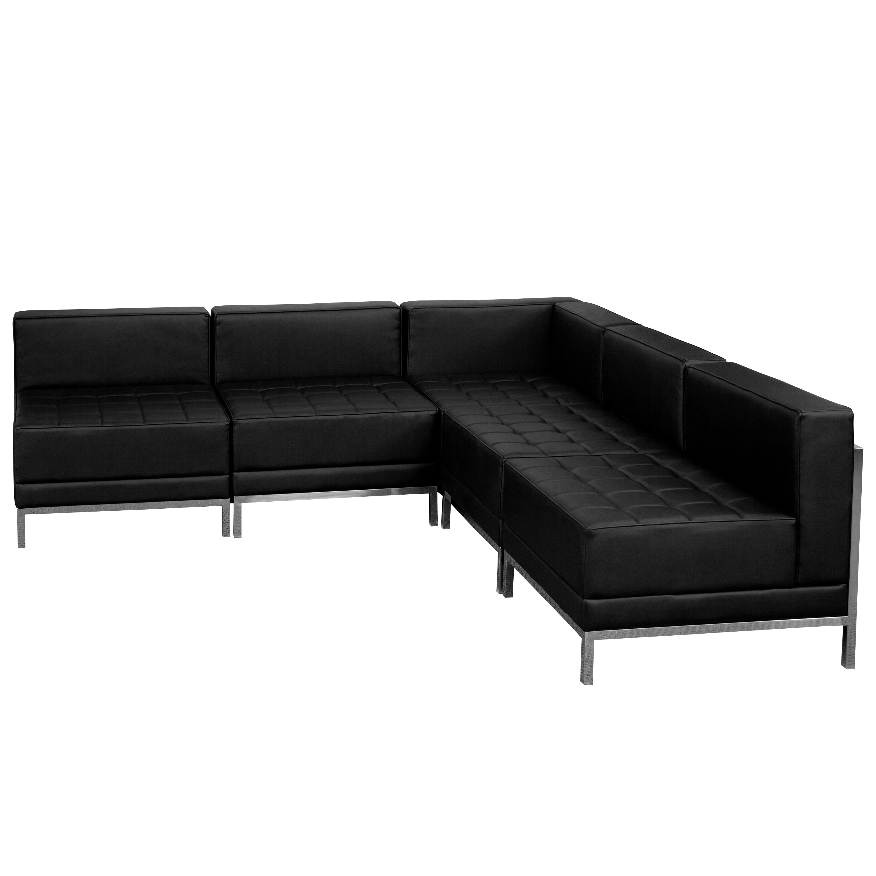 HERCULES Imagination Series LeatherSoft Sectional Configuration, 5 Pieces-Modular Reception Set-Flash Furniture-Wall2Wall Furnishings