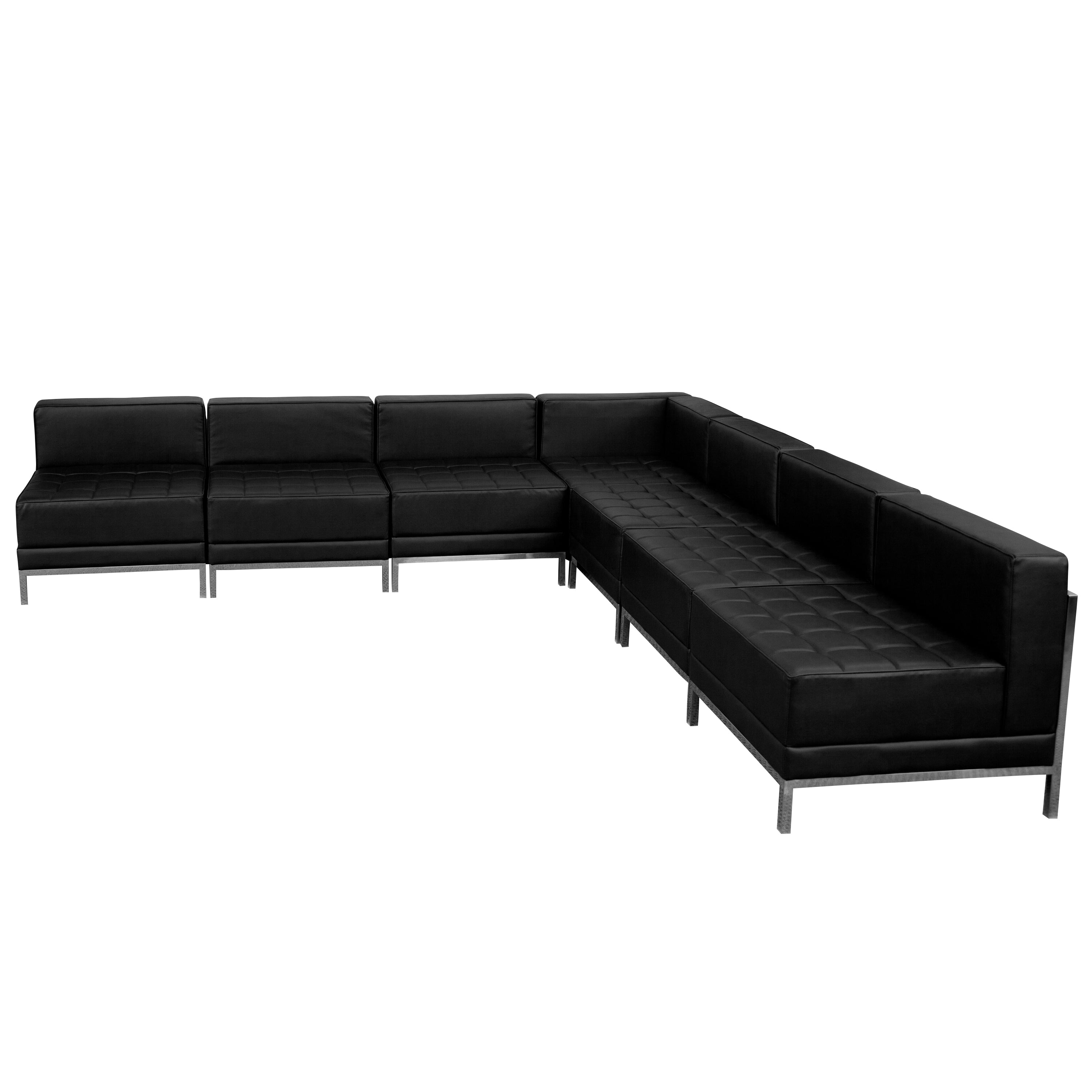 HERCULES Imagination Series LeatherSoft Sectional Configuration, 7 Pieces-Modular Reception Set-Flash Furniture-Wall2Wall Furnishings