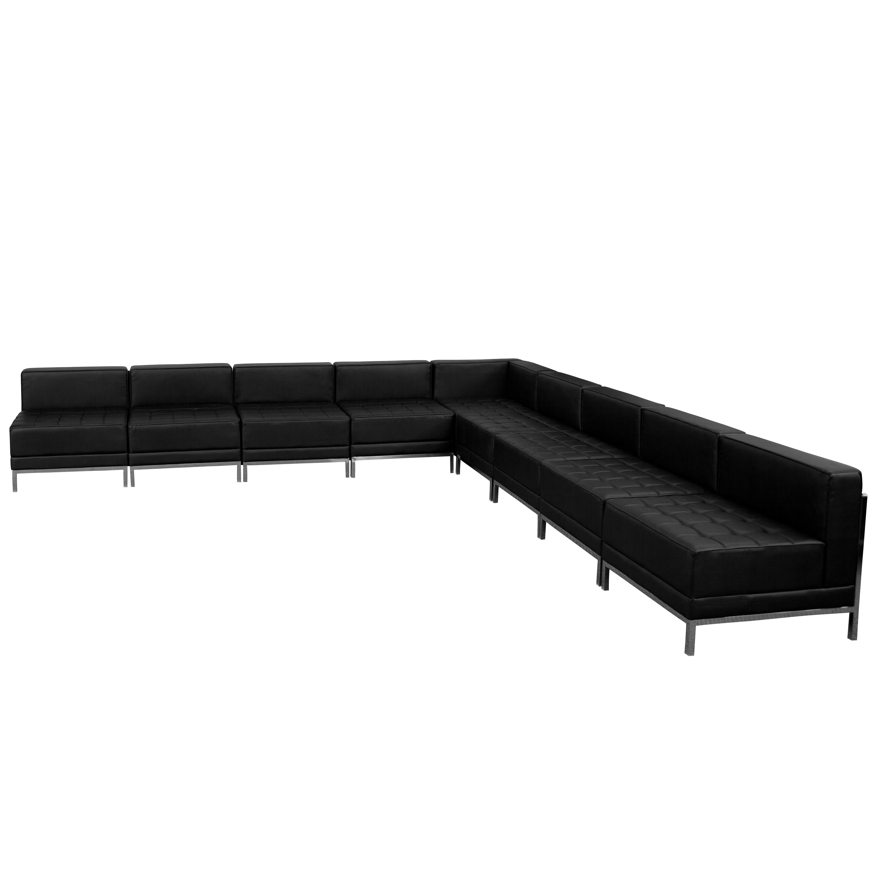 HERCULES Imagination Series LeatherSoft Sectional Configuration, 9 Pieces-Modular Reception Set-Flash Furniture-Wall2Wall Furnishings