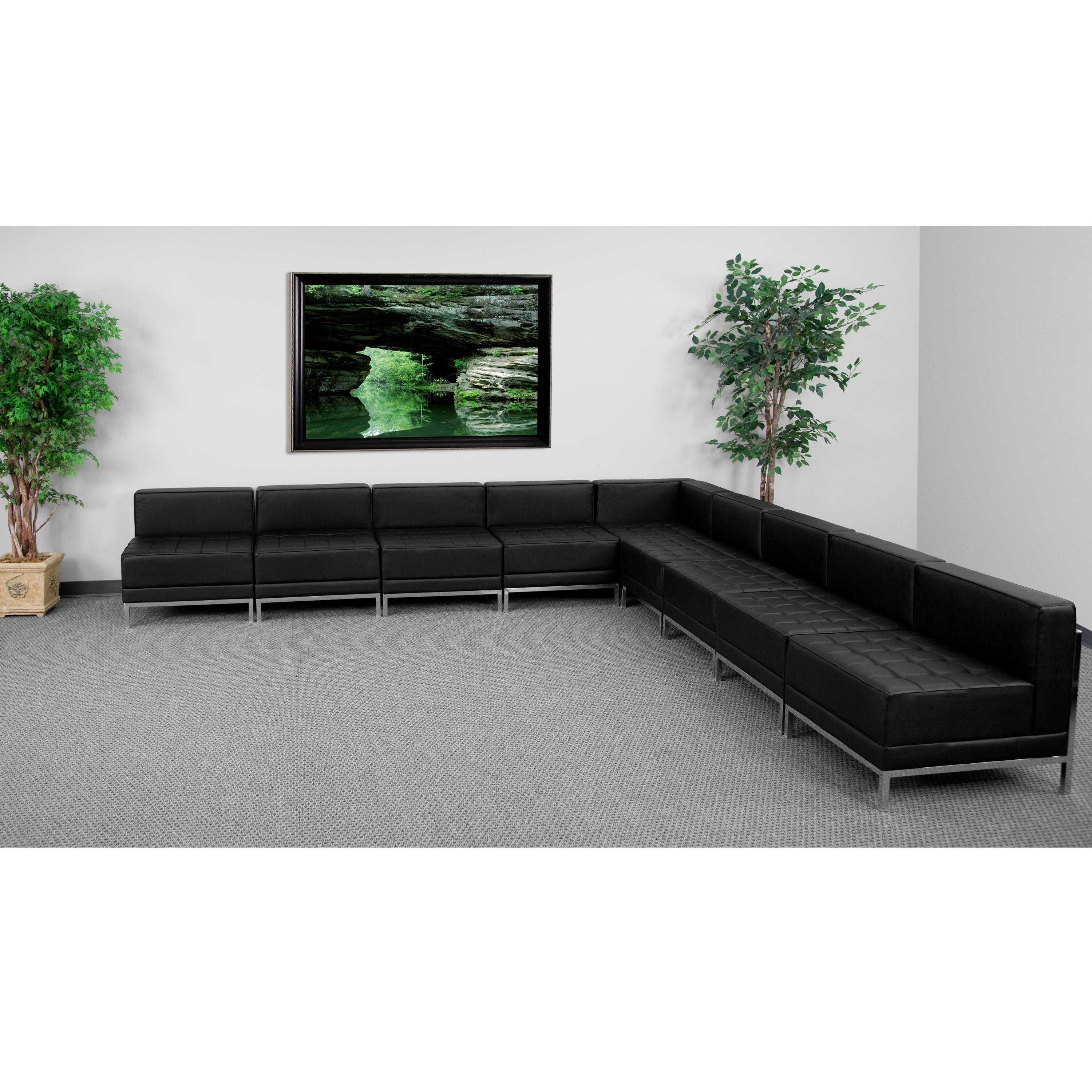 HERCULES Imagination Series LeatherSoft Sectional Configuration, 9 Pieces-Modular Reception Set-Flash Furniture-Wall2Wall Furnishings