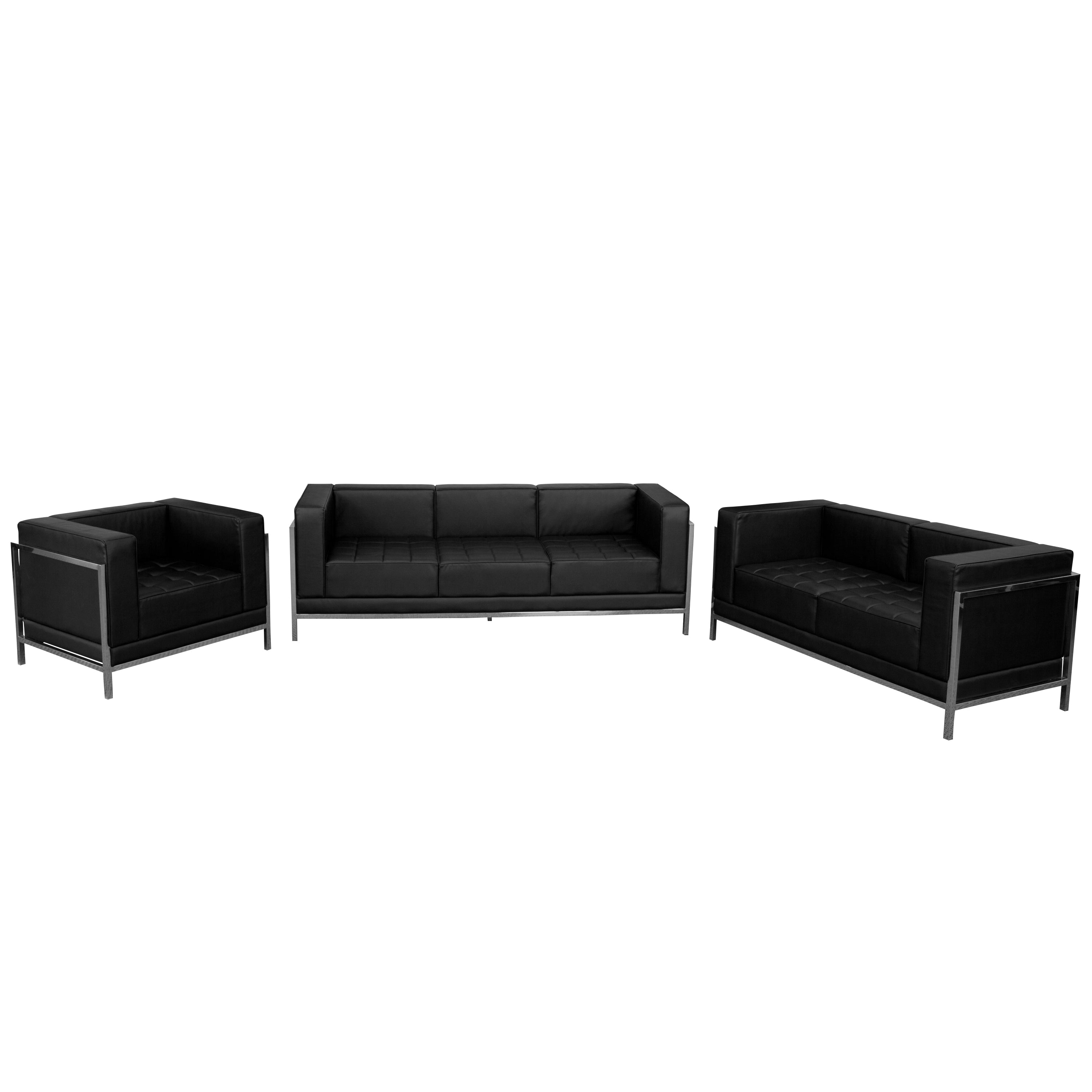 HERCULES Imagination Series LeatherSoft 3 Piece Sofa Set-Modular Reception Set-Flash Furniture-Wall2Wall Furnishings