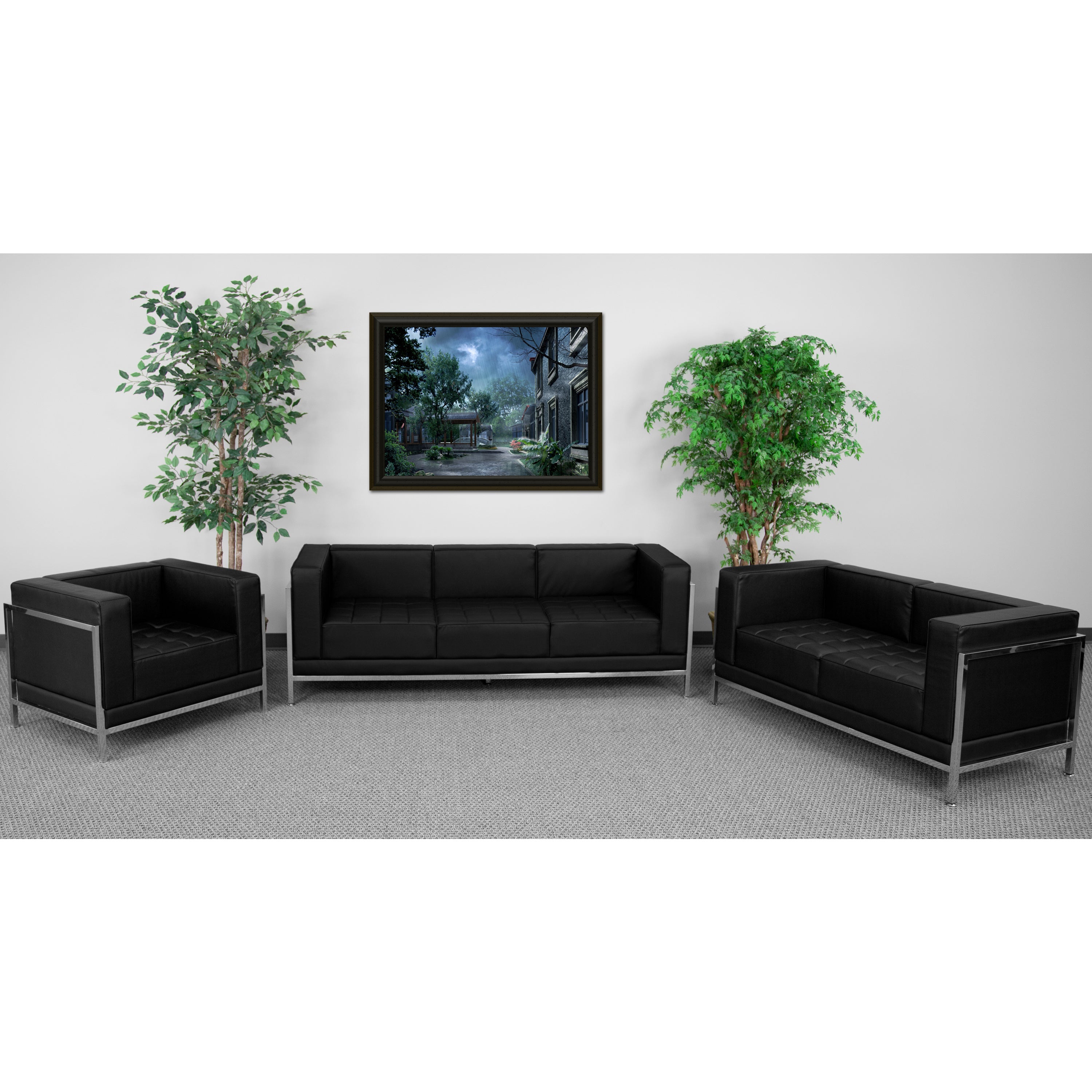 HERCULES Imagination Series LeatherSoft 3 Piece Sofa Set-Modular Reception Set-Flash Furniture-Wall2Wall Furnishings