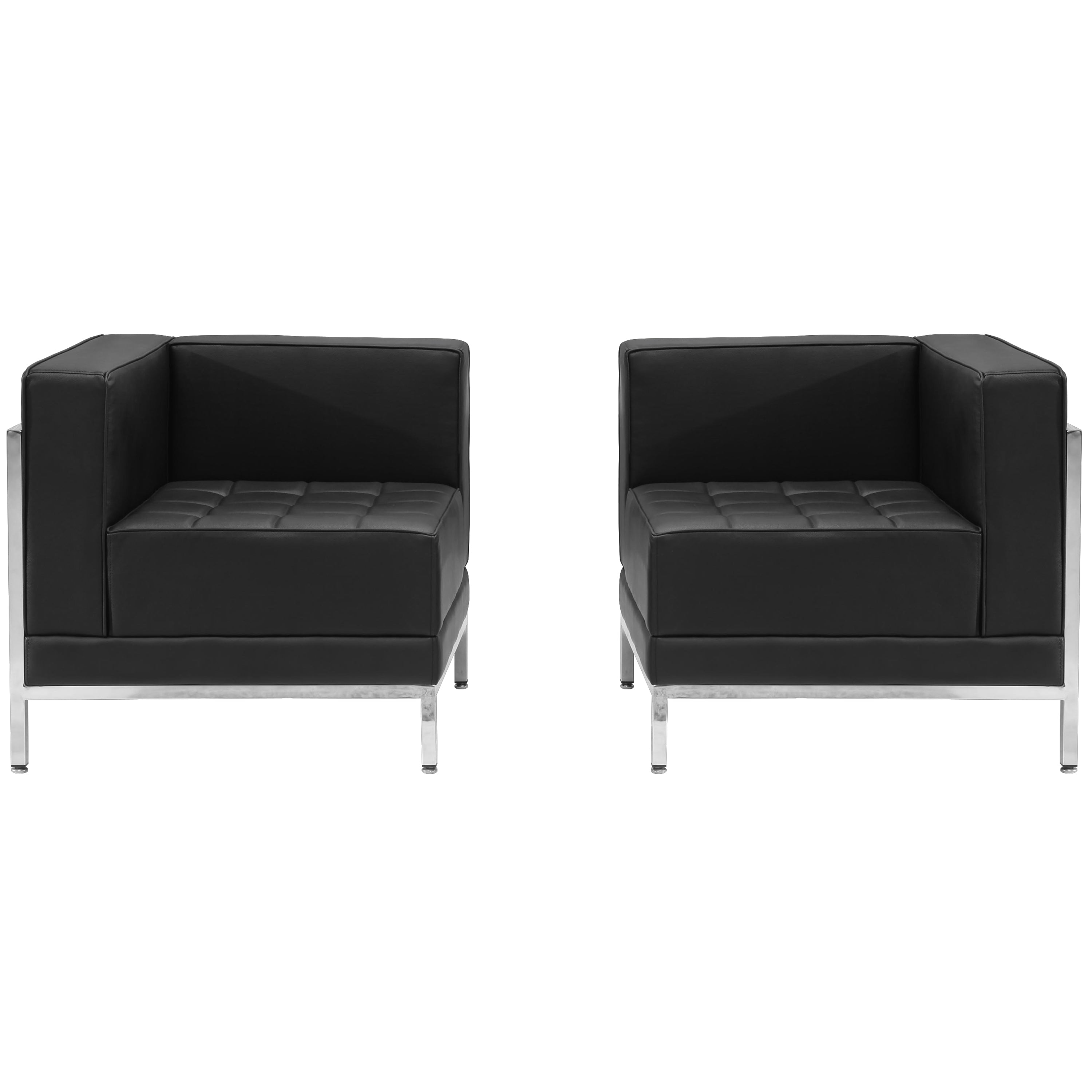 HERCULES Imagination Series LeatherSoft 2 Piece Corner Chair Set-Modular Reception Set-Flash Furniture-Wall2Wall Furnishings