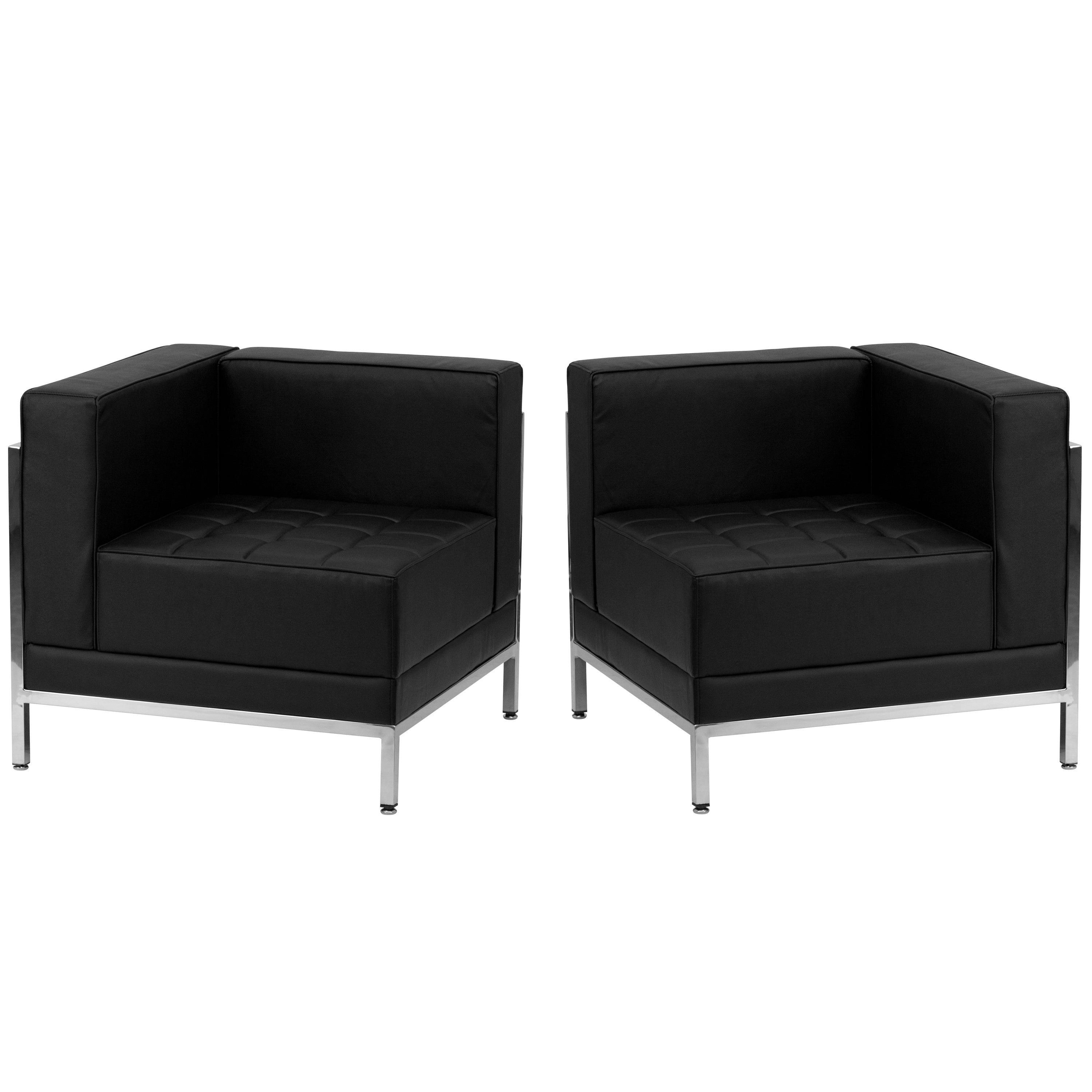 HERCULES Imagination Series LeatherSoft 2 Piece Corner Chair Set-Modular Reception Set-Flash Furniture-Wall2Wall Furnishings