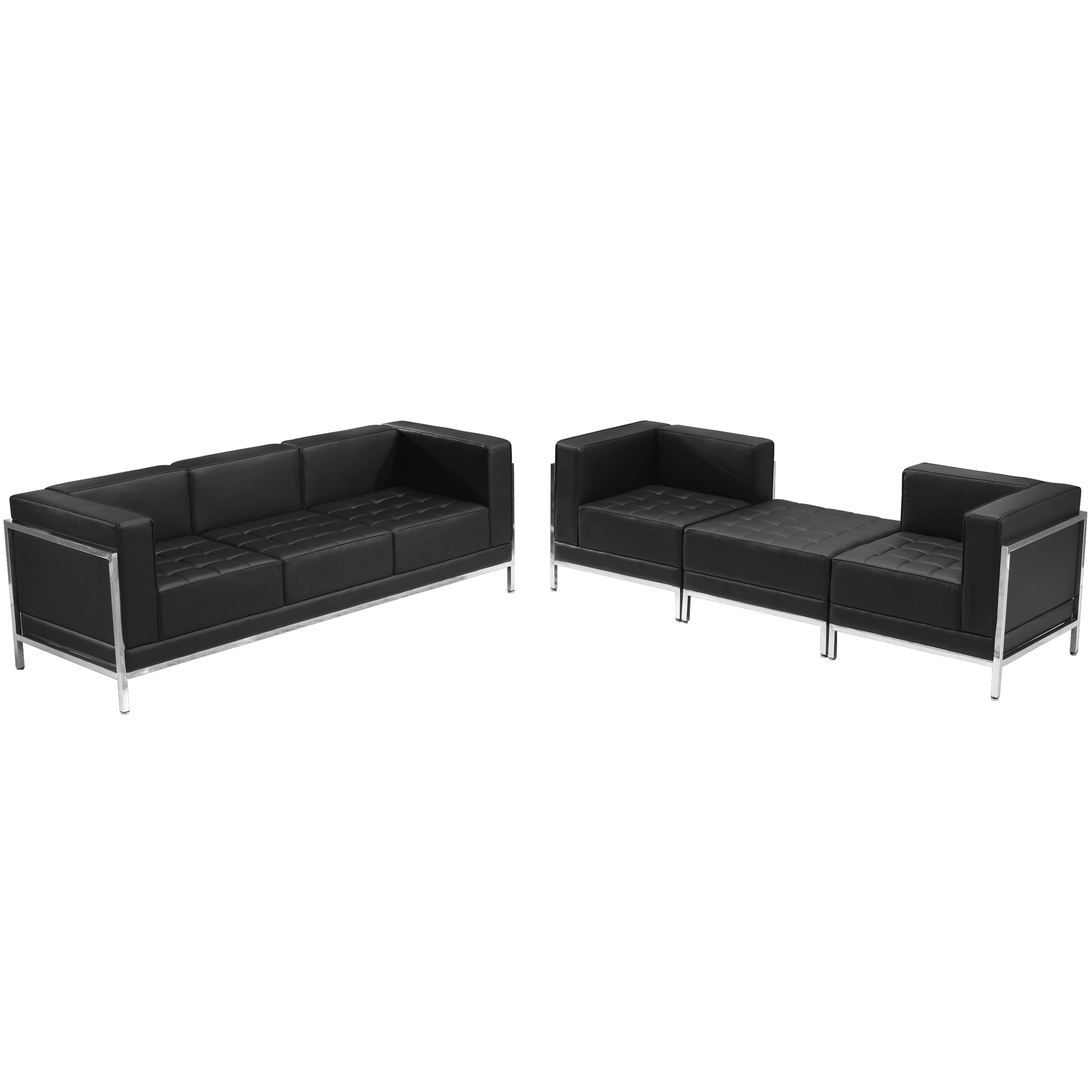 HERCULES Imagination Series LeatherSoft Sofa & Lounge Chair Set, 4 Pieces-Modular Reception Set-Flash Furniture-Wall2Wall Furnishings