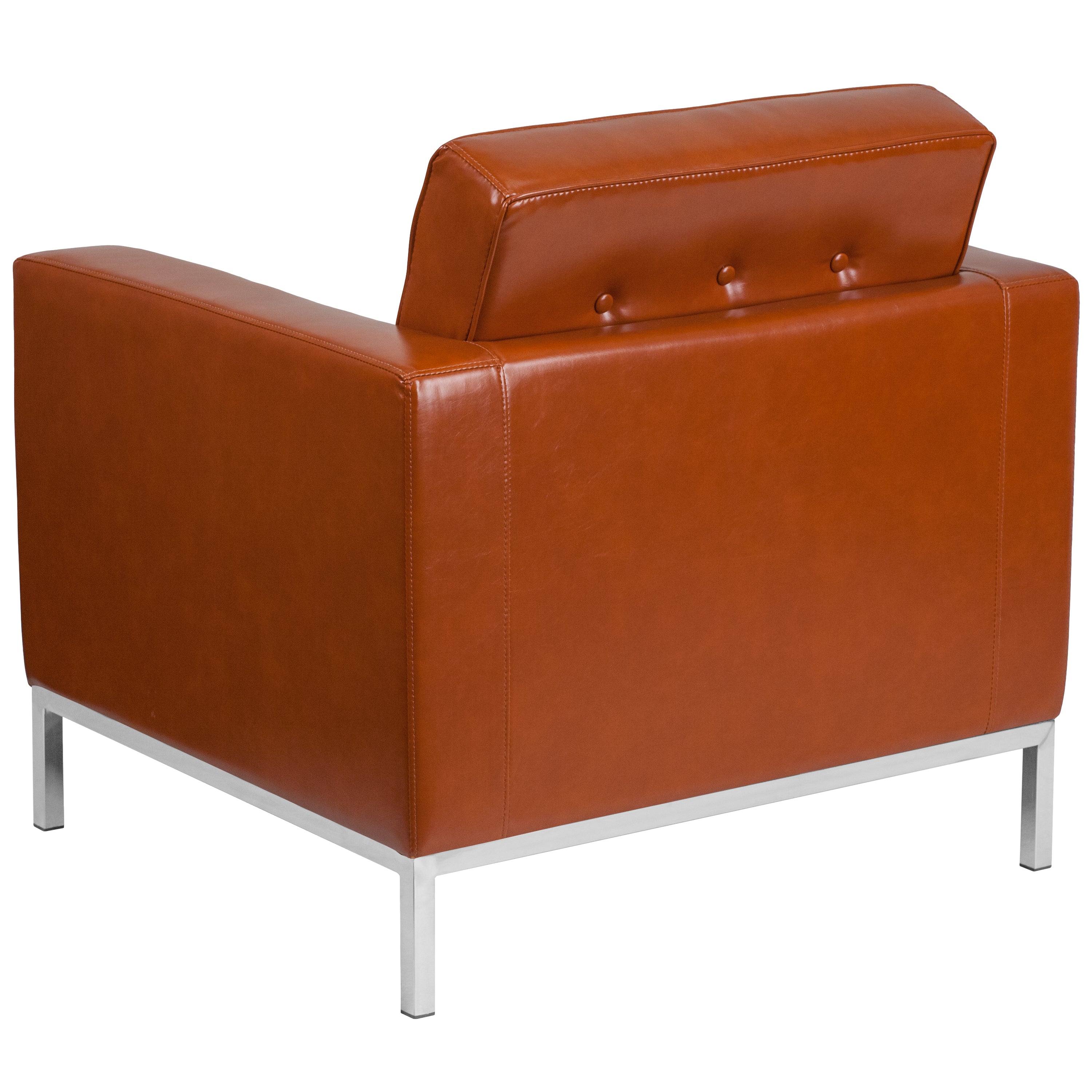 HERCULES Lacey Series Contemporary LeatherSoft Chair with Integrated Stainless Steel Frame-Reception Chair-Flash Furniture-Wall2Wall Furnishings