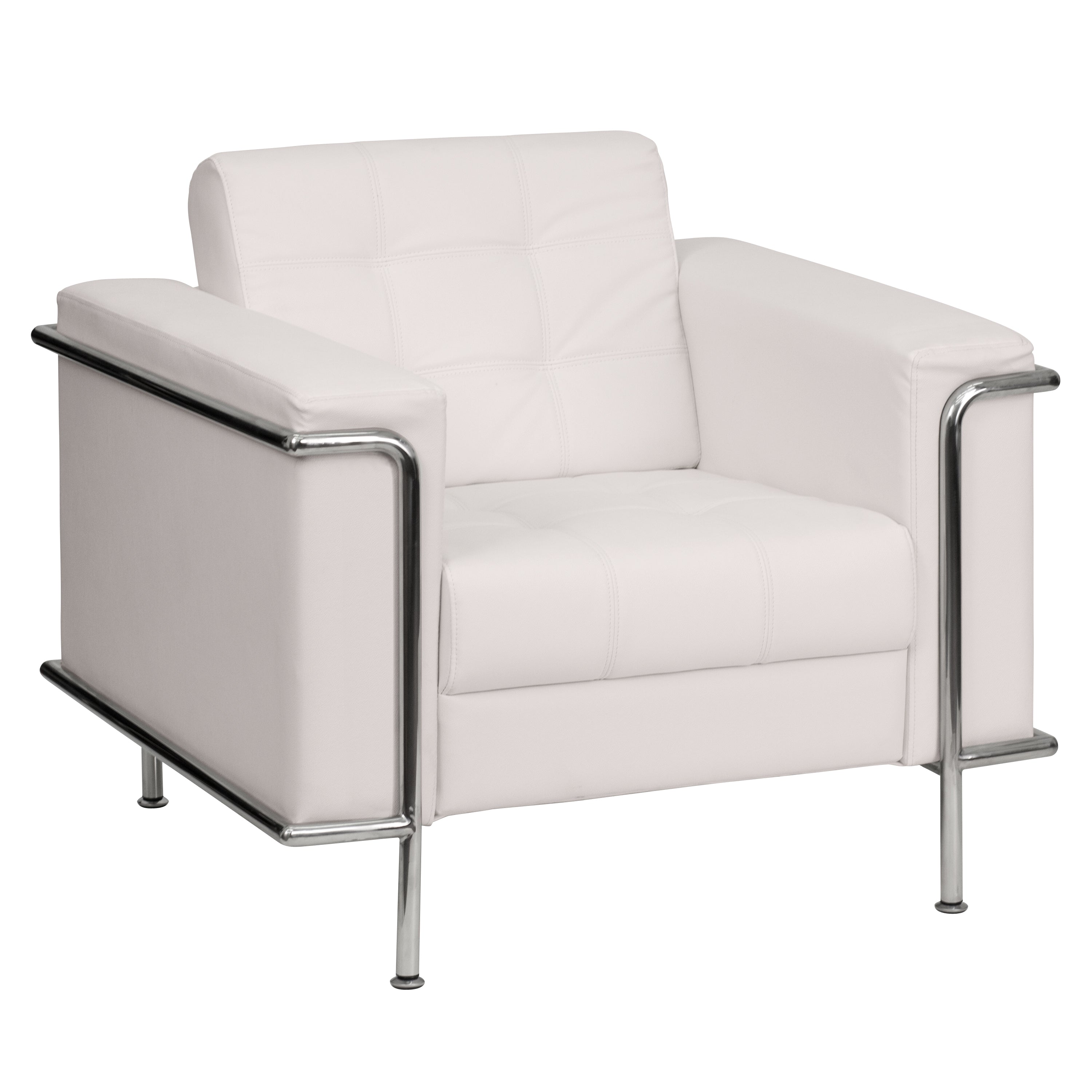HERCULES Lesley Series Contemporary LeatherSoft Double Stitch Detail Chair with Encasing Frame-Reception Chair-Flash Furniture-Wall2Wall Furnishings