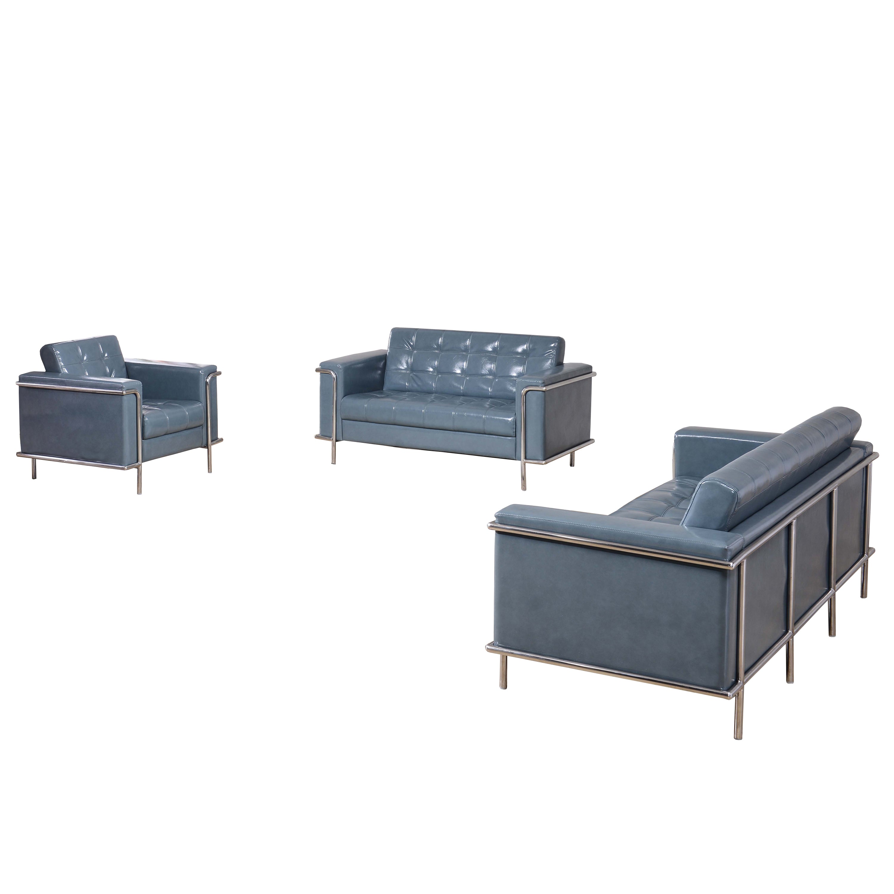 HERCULES LeatherSoft Double Stitch Detail Reception Set with Encasing Frame-Reception Set-Flash Furniture-Wall2Wall Furnishings