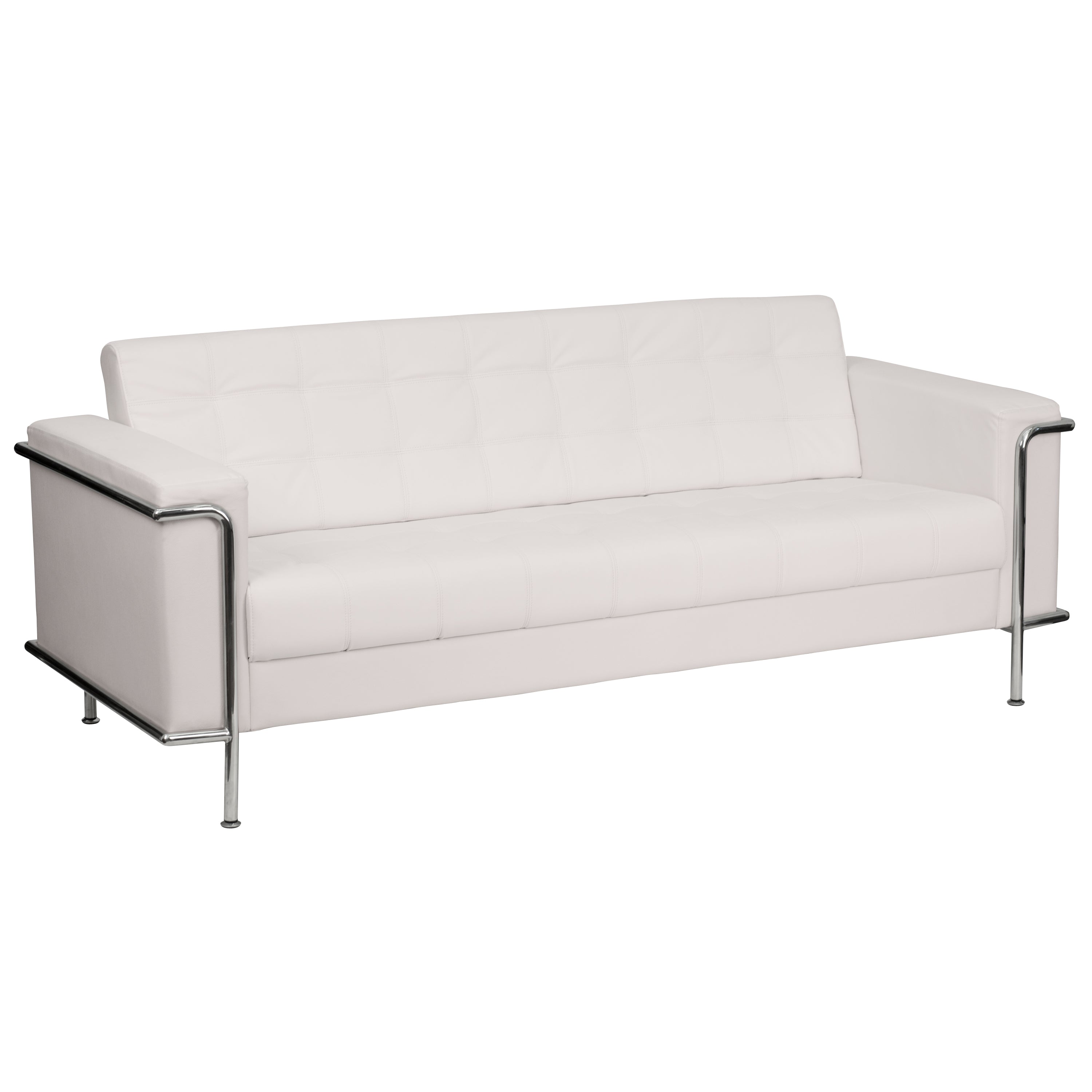 HERCULES Lesley Series Contemporary LeatherSoft Double Stitch Detail Sofa with Encasing Frame-Reception Sofa-Flash Furniture-Wall2Wall Furnishings