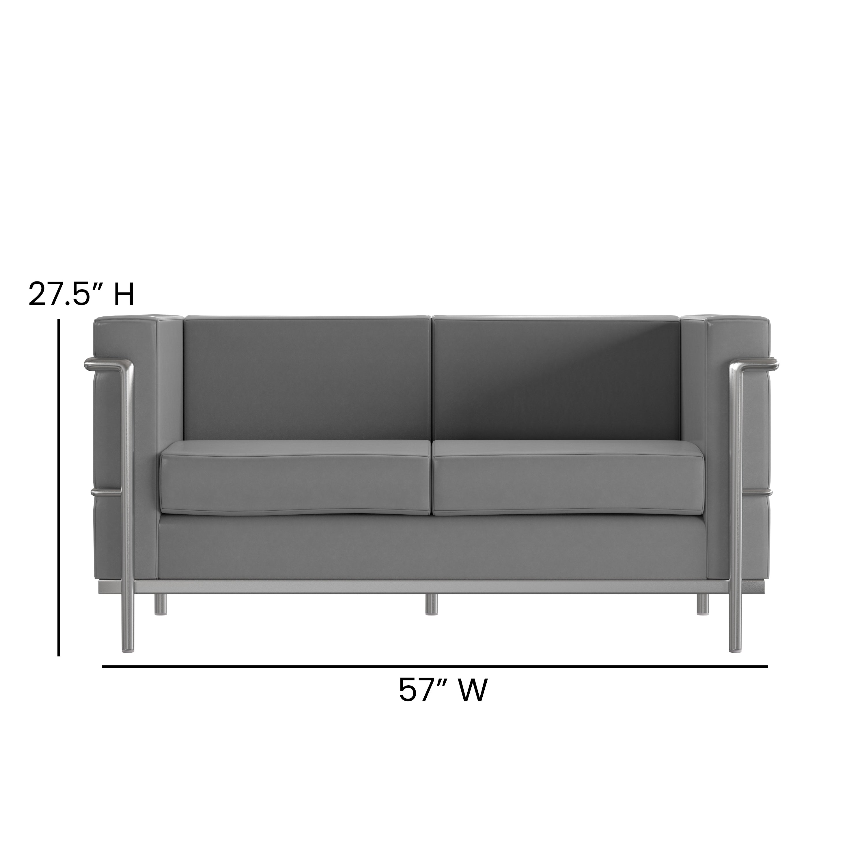 Hercules Regal Series Contemporary LeatherSoft Loveseat with Encasing Frame-Reception Loveseat-Flash Furniture-Wall2Wall Furnishings