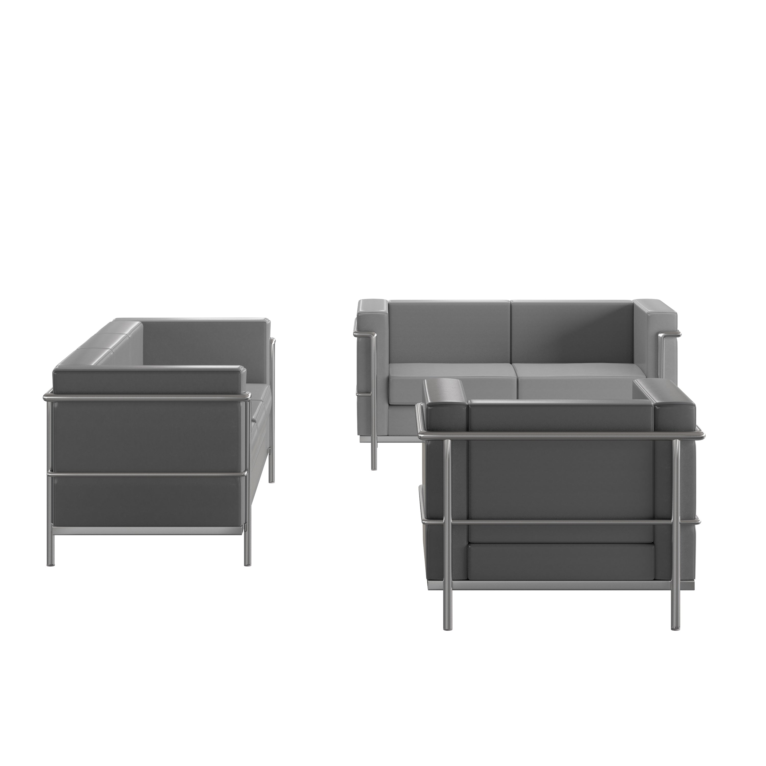 HERCULES Regal Series Reception Set in LeatherSoft with <span style="color:#0000CD;">Free </span> Tables-Reception Set-Flash Furniture-Wall2Wall Furnishings