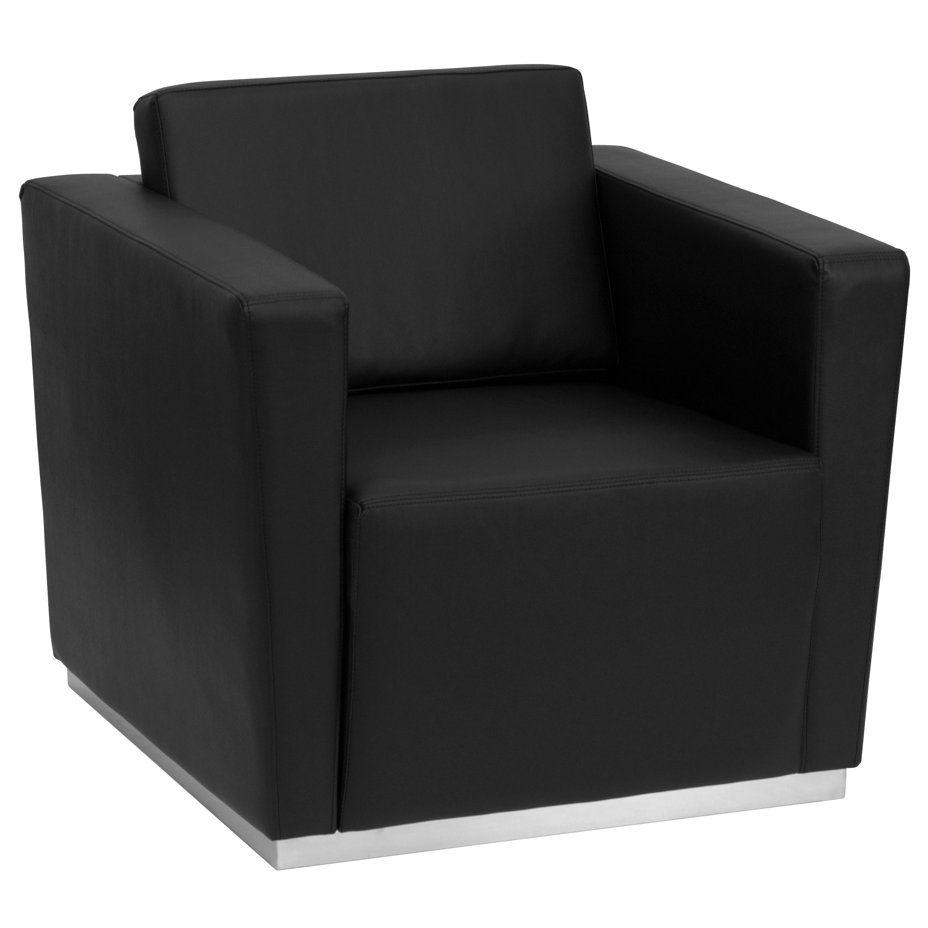 HERCULES Trinity Series Contemporary LeatherSoft Chair with Stainless Steel Recessed Base-Reception Chair-Flash Furniture-Wall2Wall Furnishings