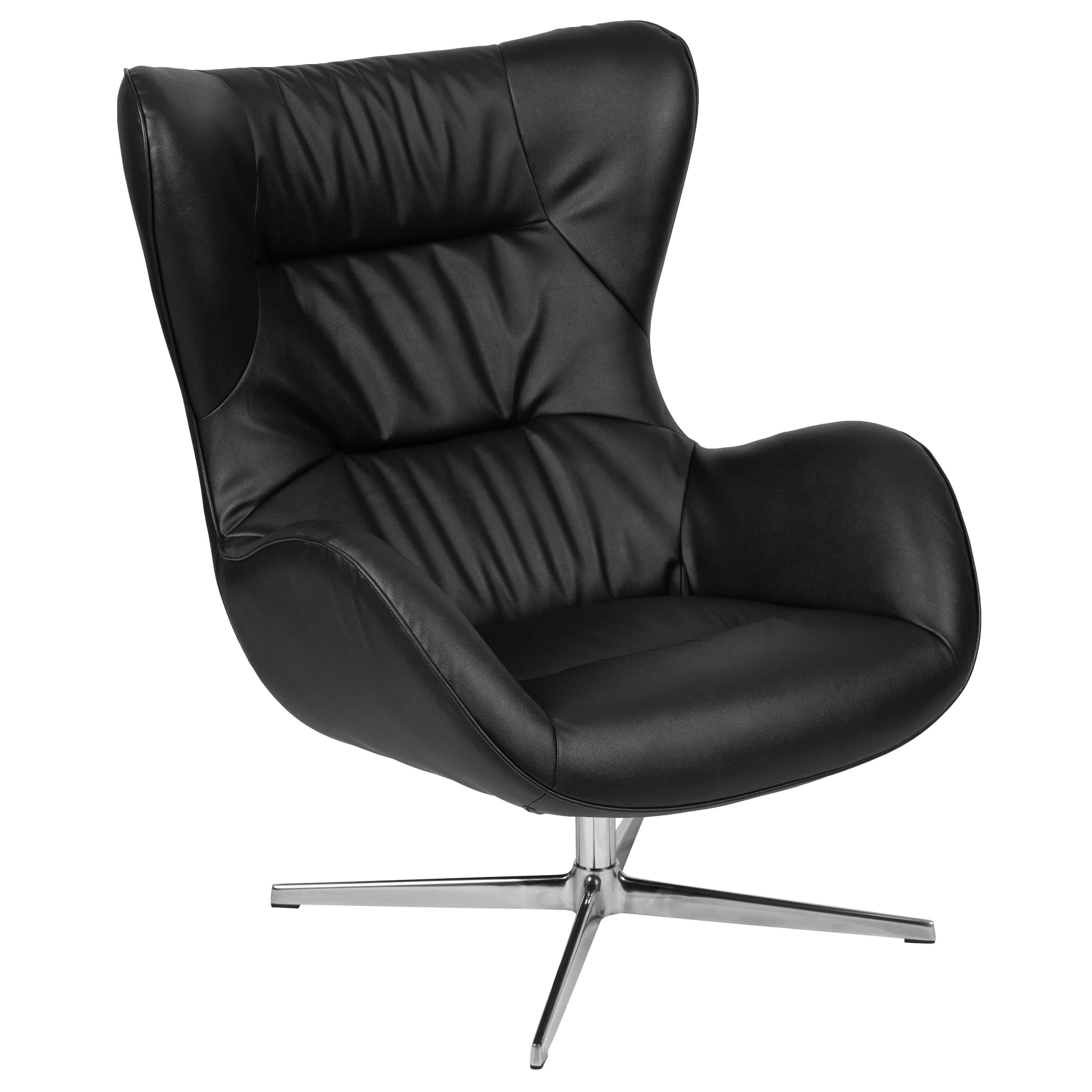 Home and Office Retro Swivel Wing Accent Chair-Chair-Flash Furniture-Wall2Wall Furnishings