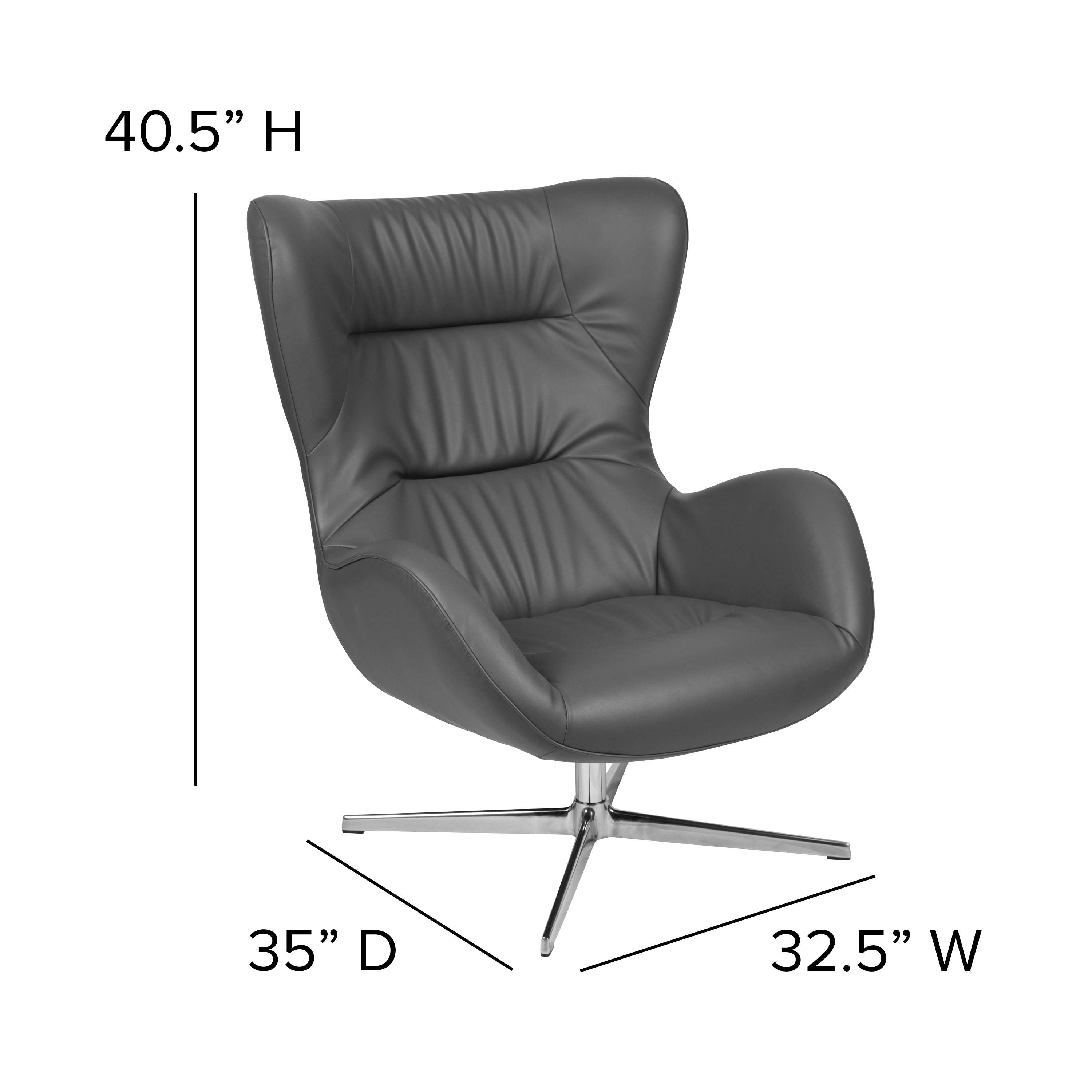 Home and Office Retro Swivel Wing Accent Chair-Chair-Flash Furniture-Wall2Wall Furnishings