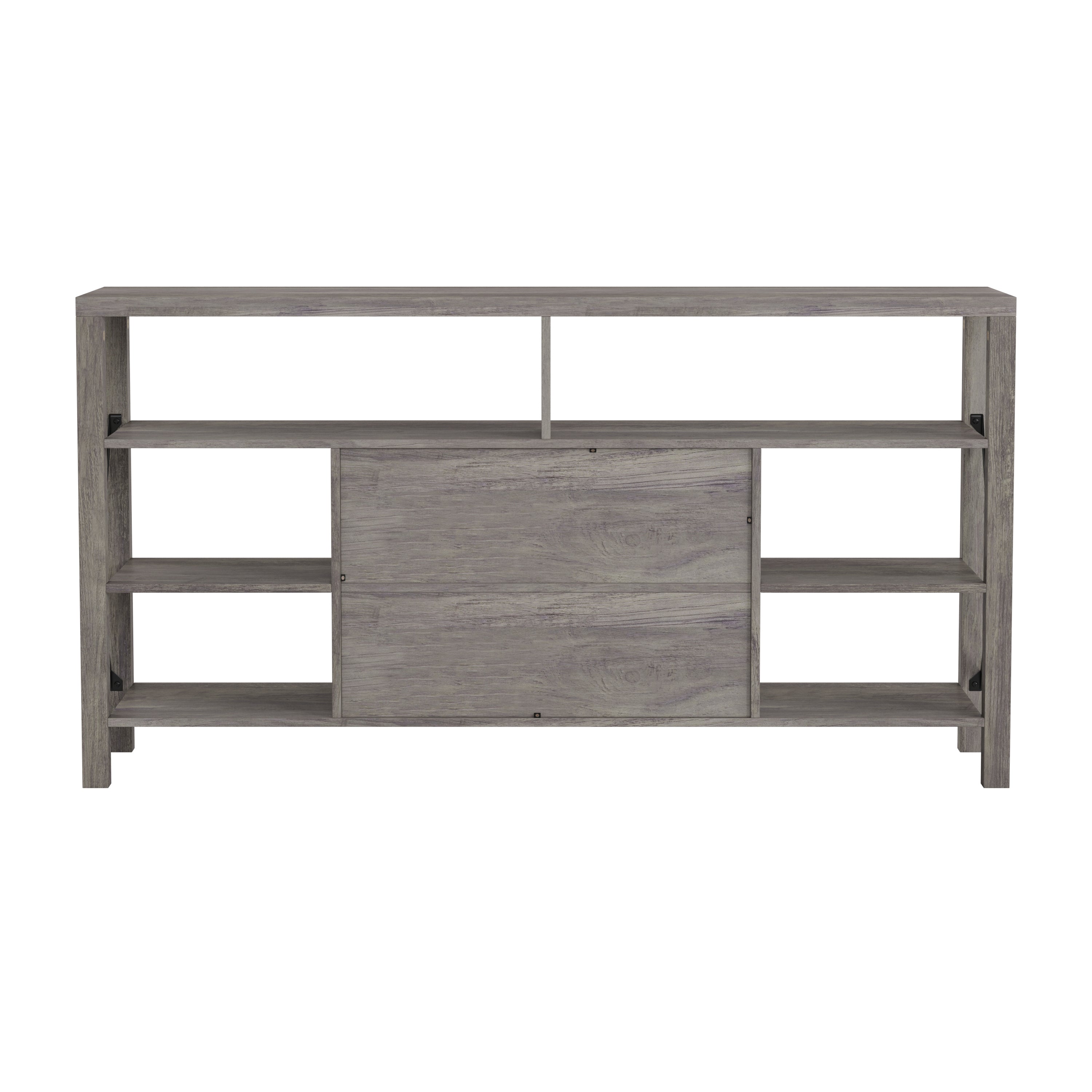 Wyatt 60" Modern Farmhouse Tall TV Console Cabinet with Storage Cabinets and Shelves for TV's up to 60"-TV Stand-Flash Furniture-Wall2Wall Furnishings