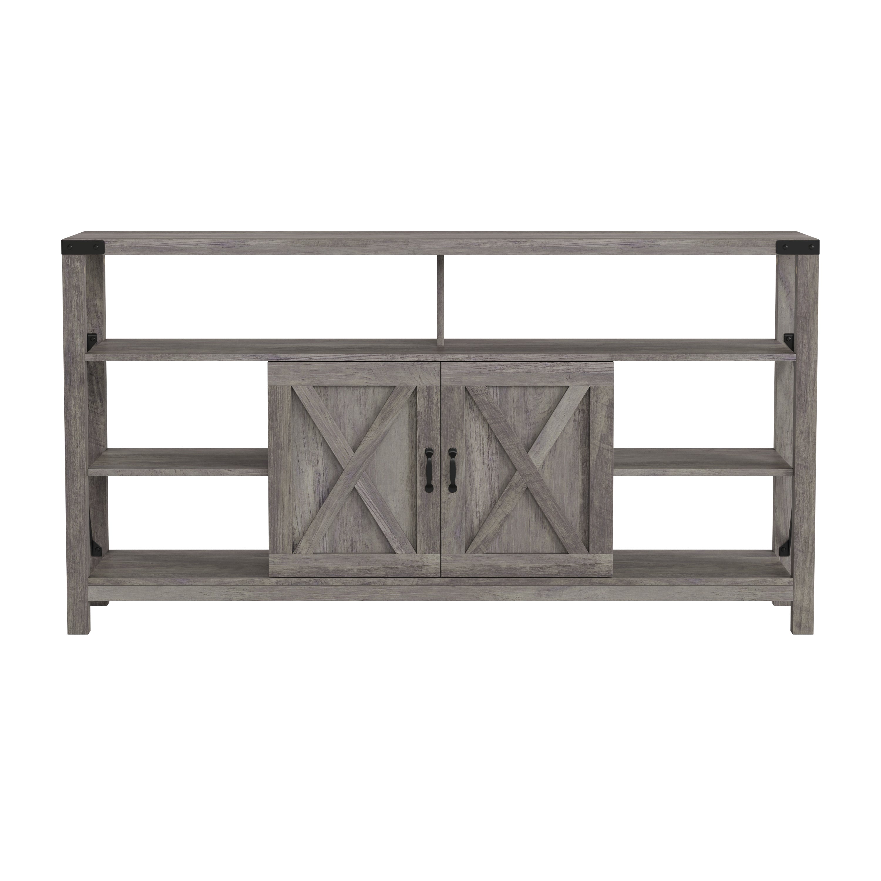 Wyatt 60" Modern Farmhouse Tall TV Console Cabinet with Storage Cabinets and Shelves for TV's up to 60"