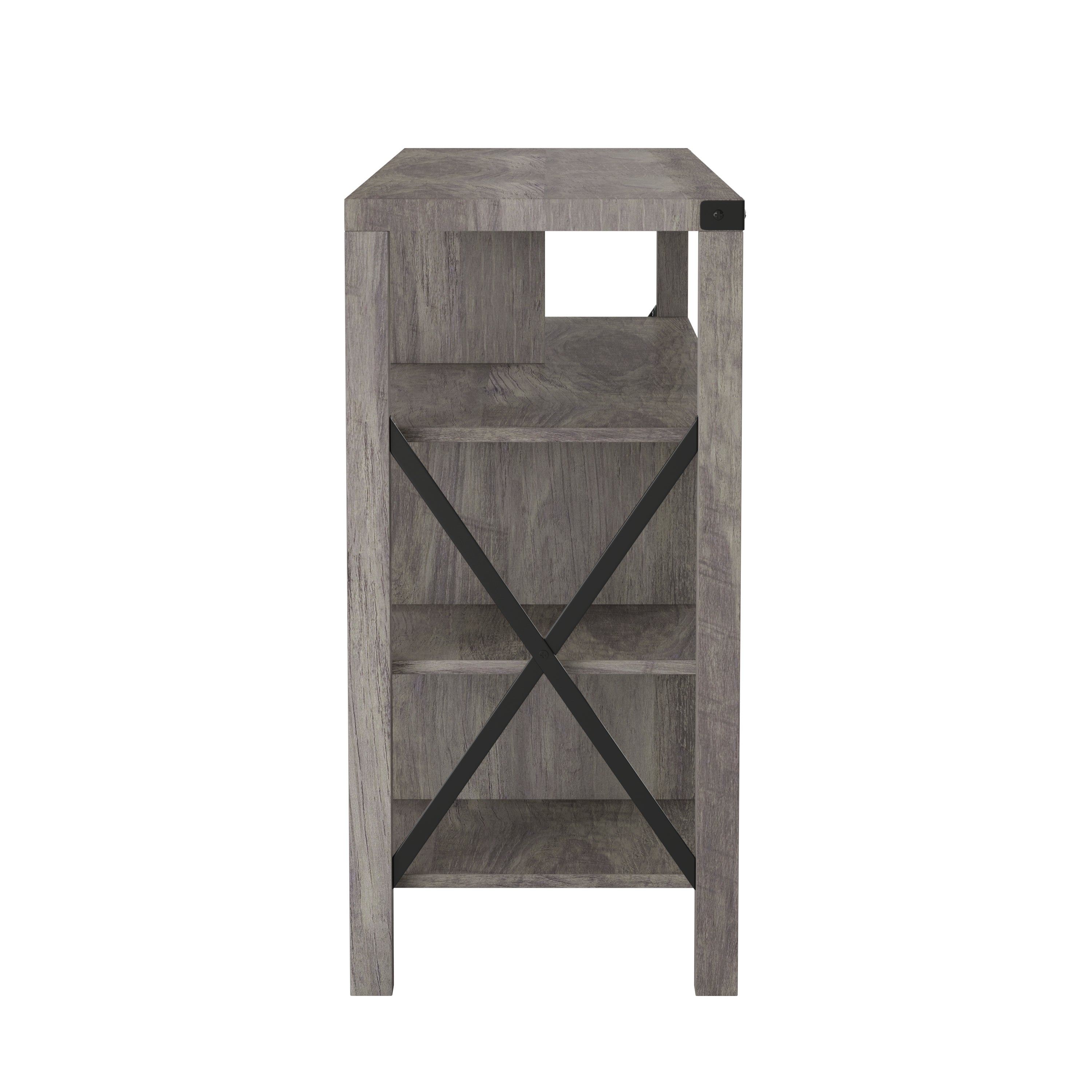 Wyatt 60" Modern Farmhouse Tall TV Console Cabinet with Storage Cabinets and Shelves for TV's up to 60"
