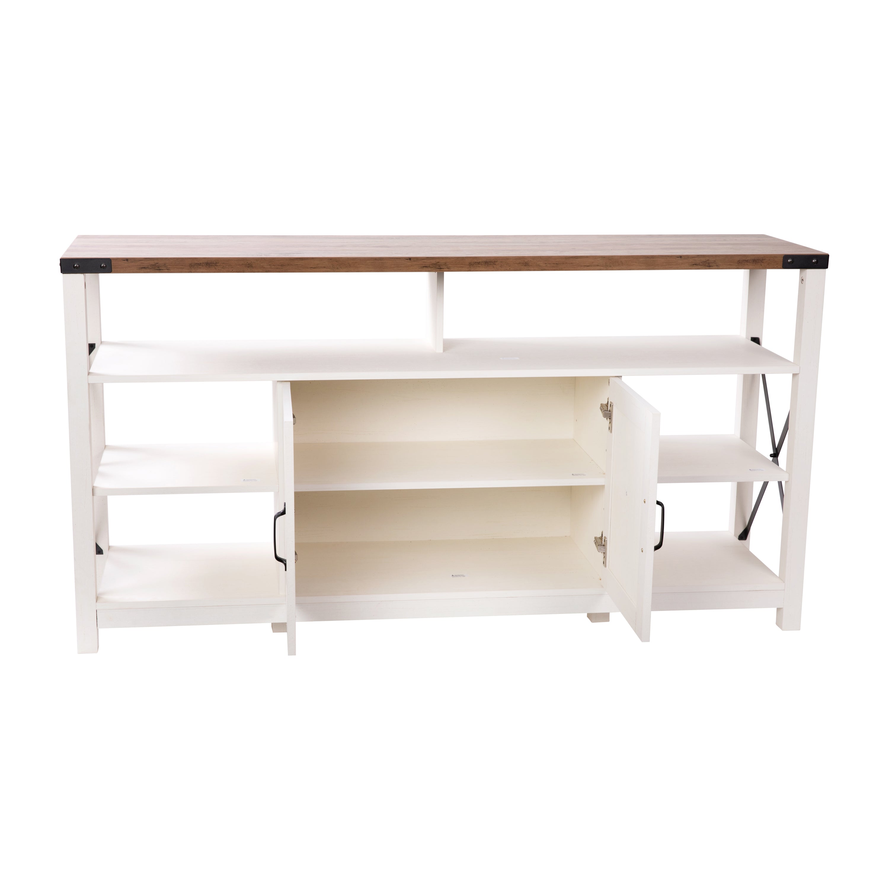 Wyatt 60" Modern Farmhouse Tall TV Console Cabinet with Storage Cabinets and Shelves for TV's up to 60"