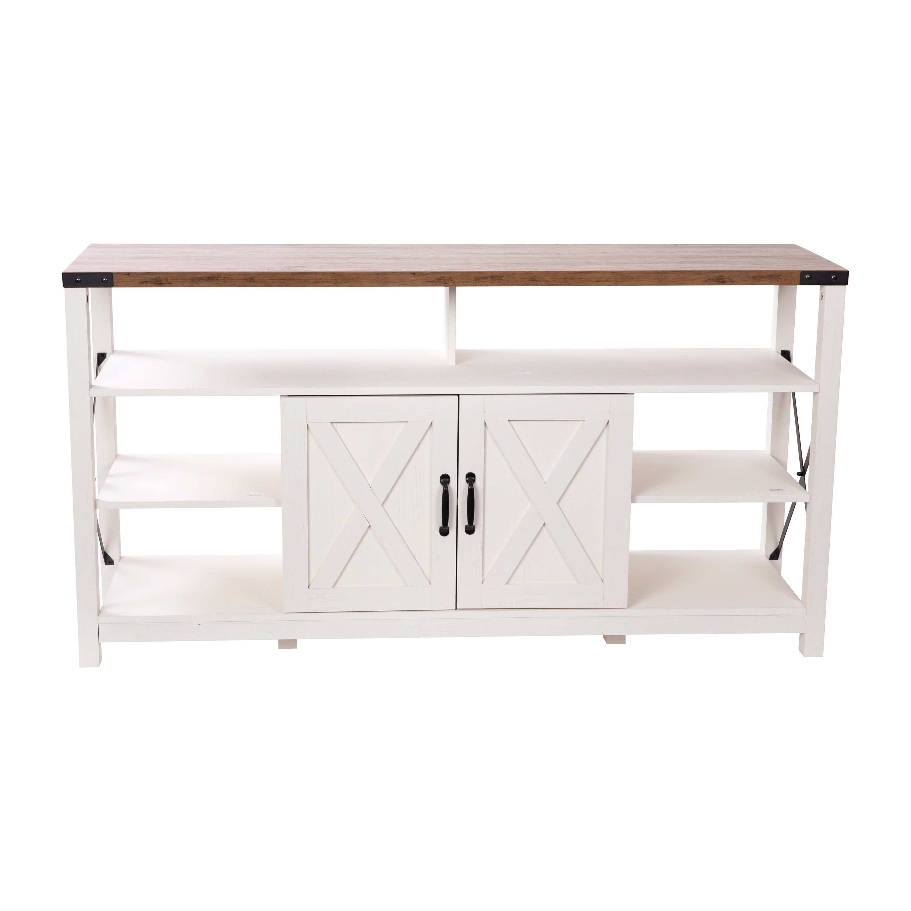 Wyatt 60" Modern Farmhouse Tall TV Console Cabinet with Storage Cabinets and Shelves for TV's up to 60"