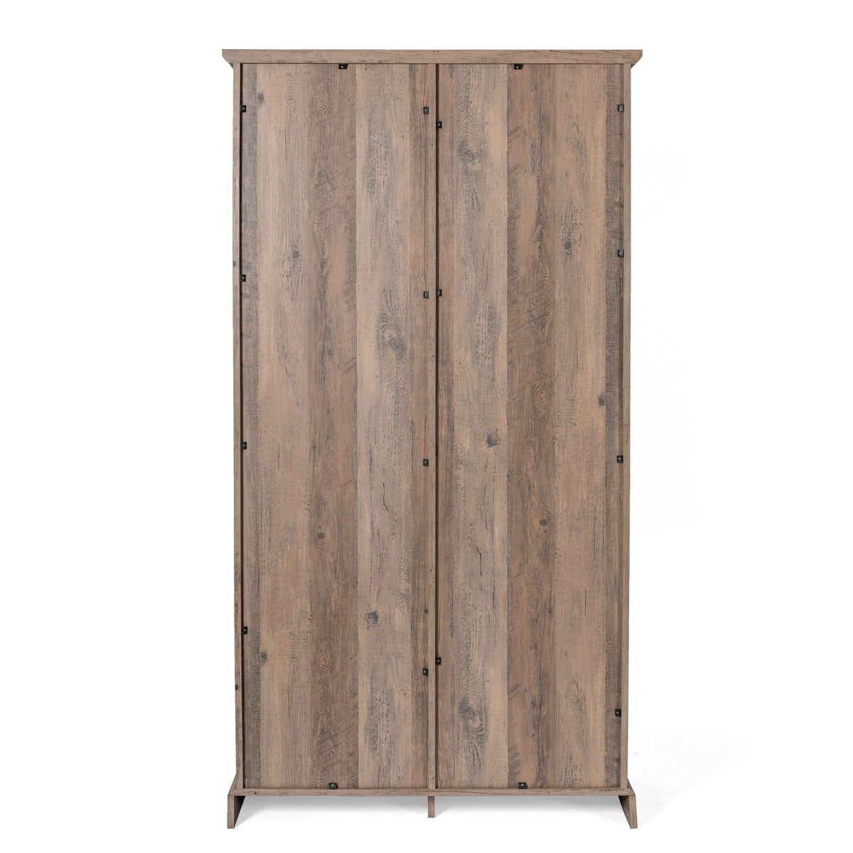 Harrison Rustic Farmhouse Storage Cabinet Bookcase with Sliding Barn Door and Adjustable Shelves