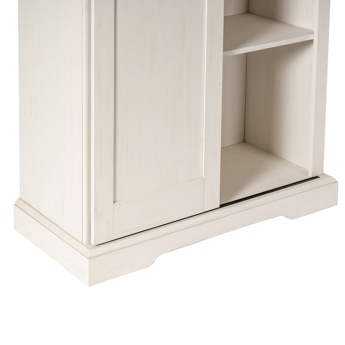 Harrison Rustic Farmhouse Storage Cabinet Bookcase with Sliding Barn Door and Adjustable Shelves